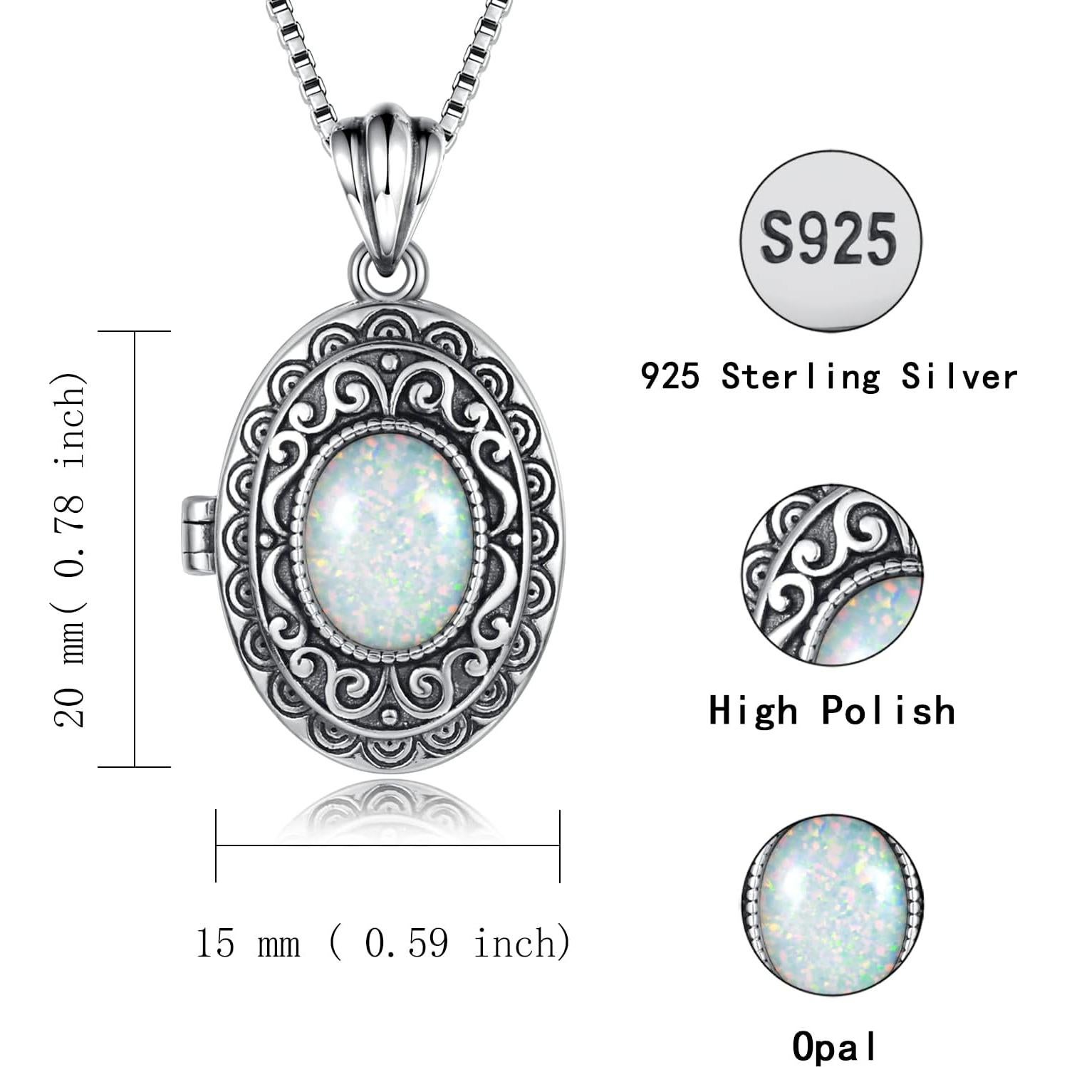 Colgante de Plata de Ley 925 Vintage con Cadena 22" para Mujer