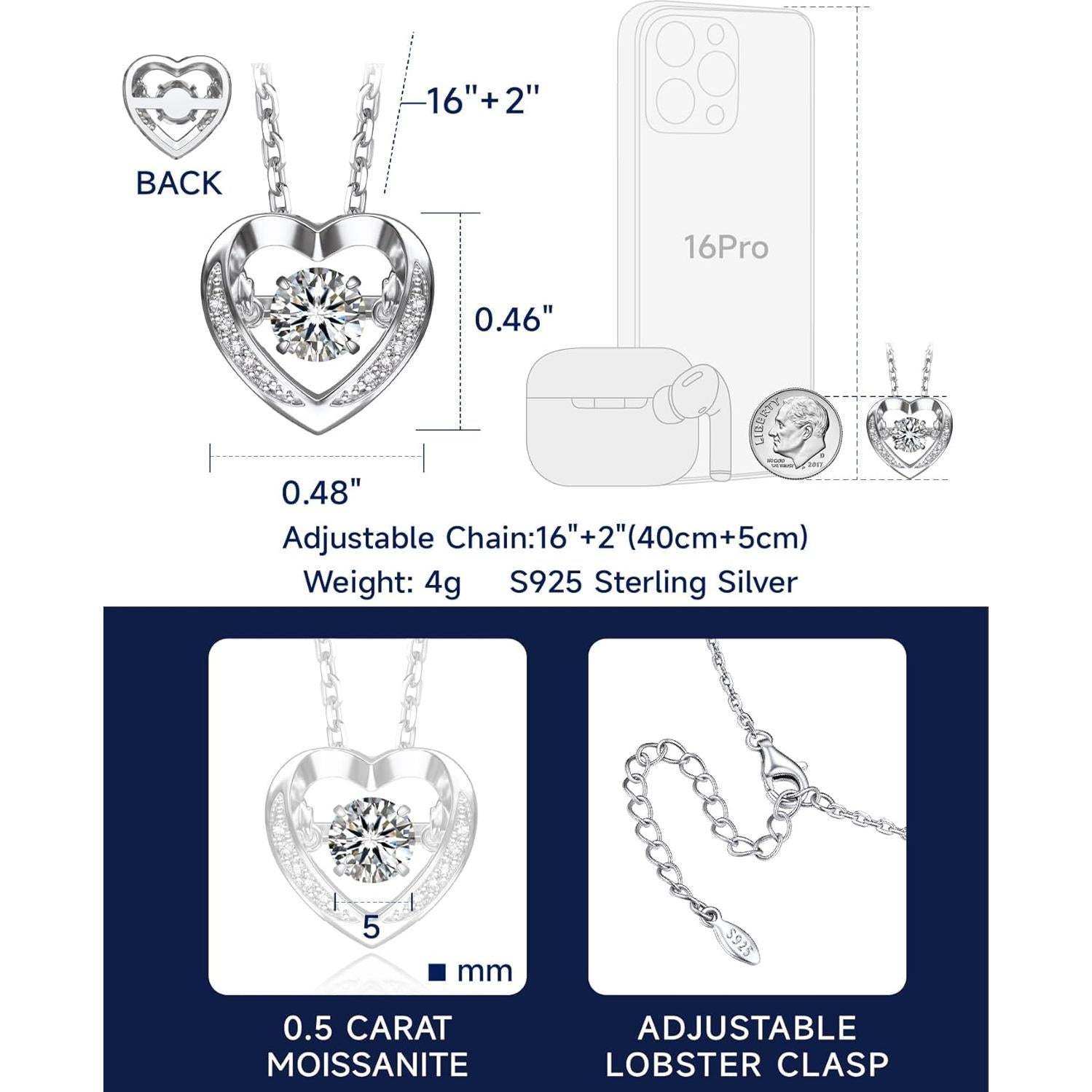 Collar de Moissanita Bailarín MomentWish 1.27 Quilates Plata 925