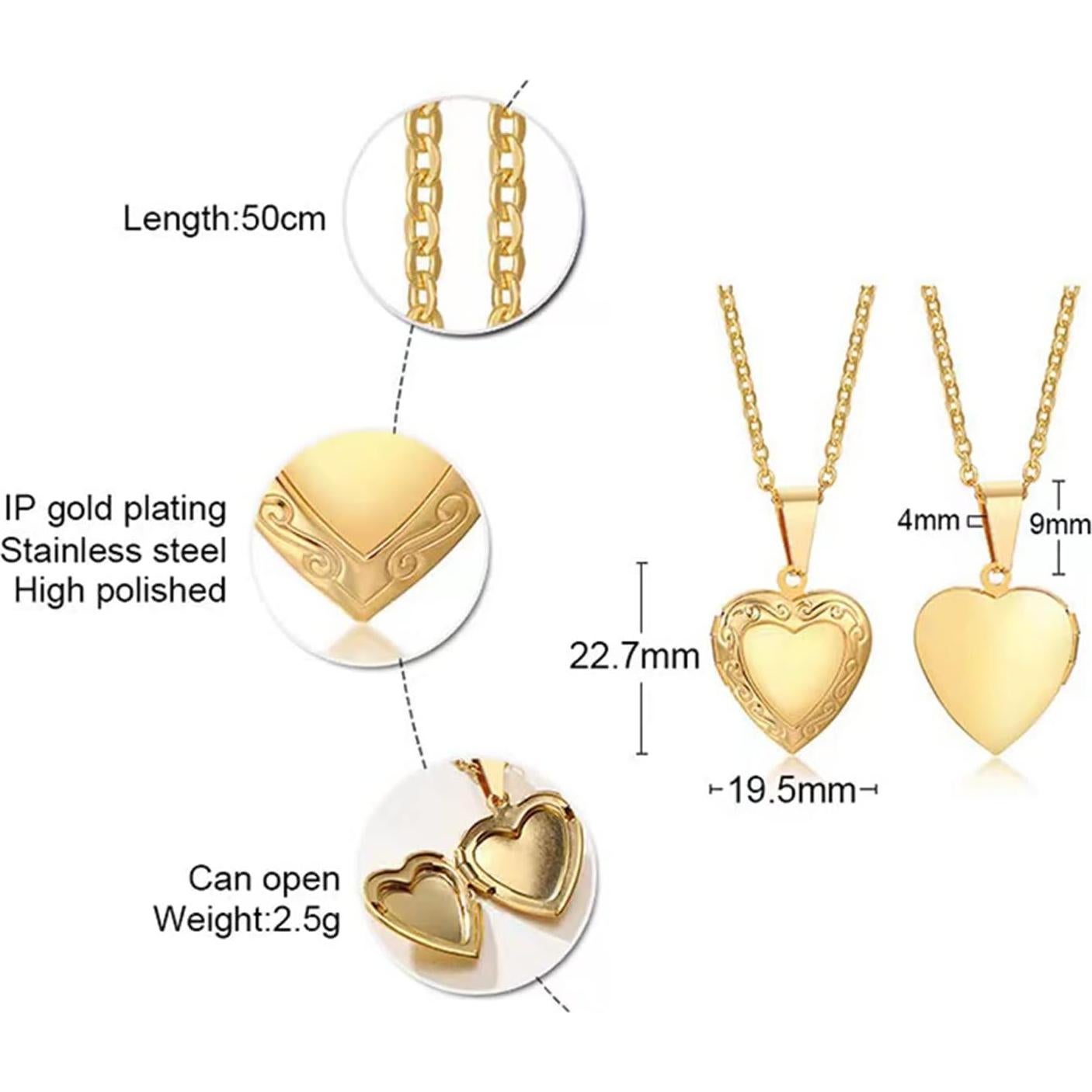 Collar Colgante Corazón 24K Oro Klisa Joyería Elegante Mujeres