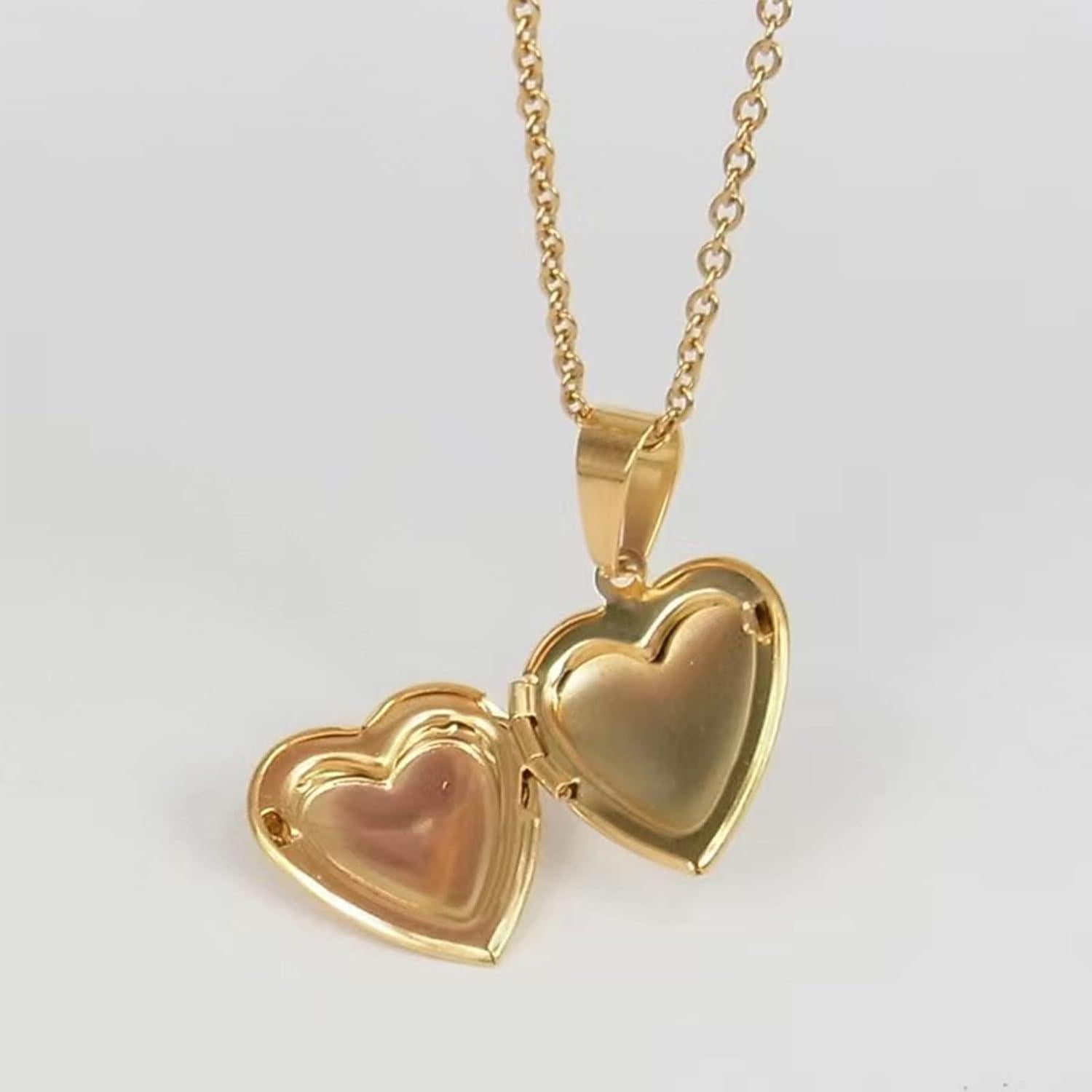 Collar Colgante Corazón 24K Oro Klisa Joyería Elegante Mujeres