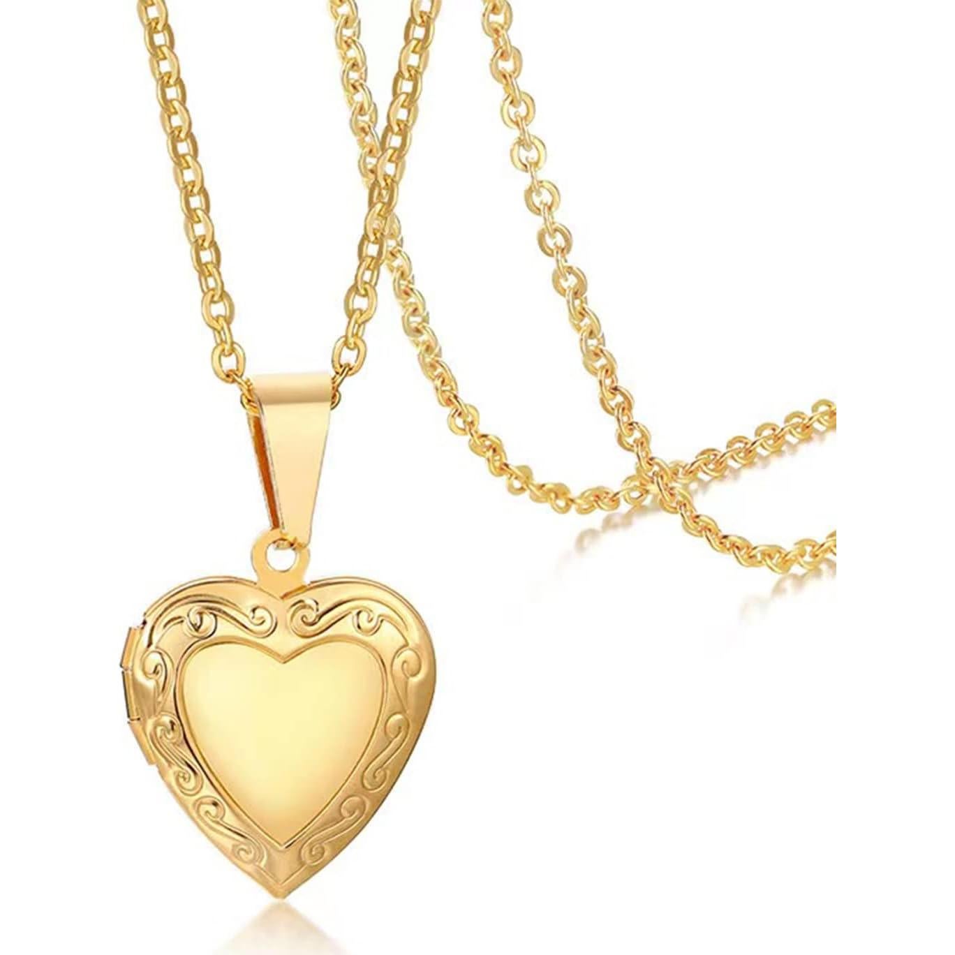 Collar Colgante Corazón 24K Oro Klisa Joyería Elegante Mujeres