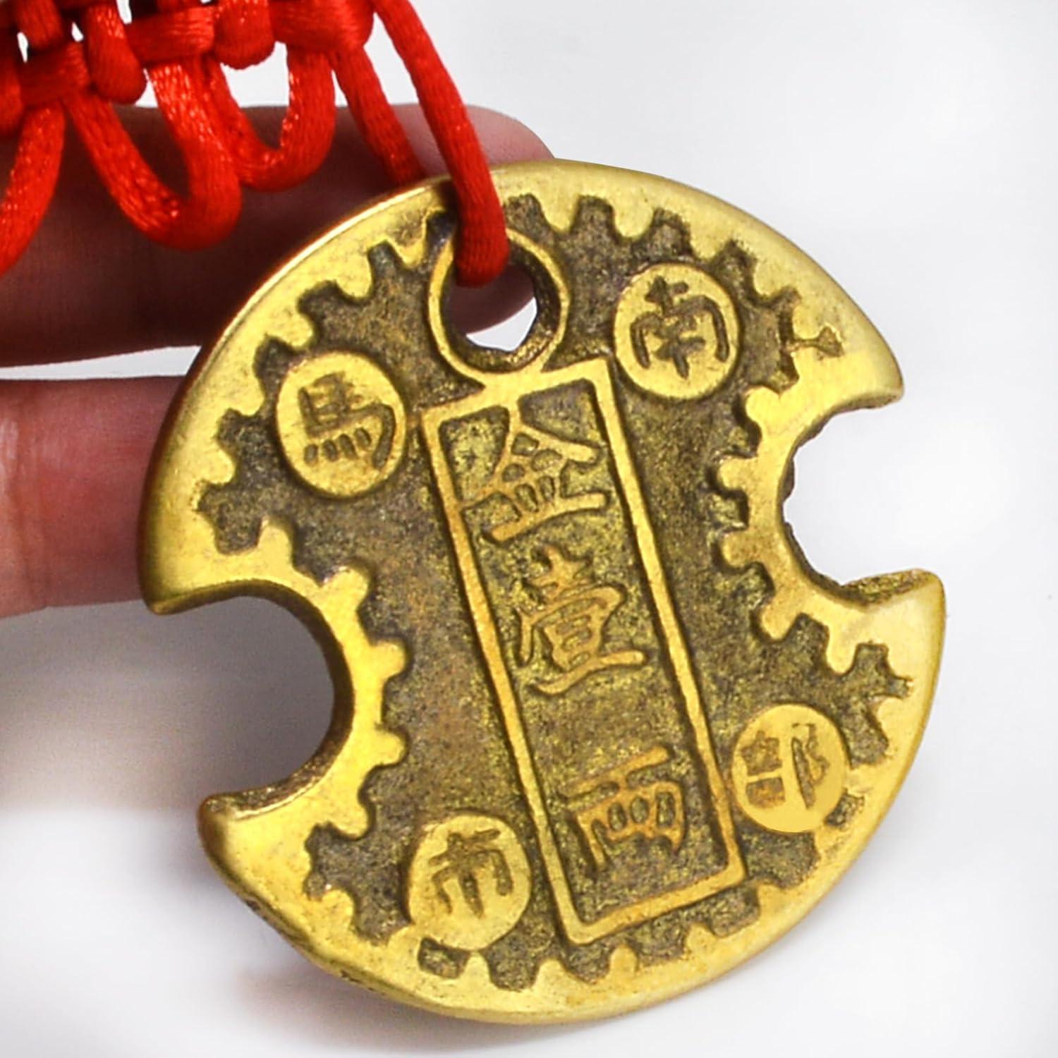 Amuleto de Moneda de Bloqueo de Riqueza Feng Shui 18cm