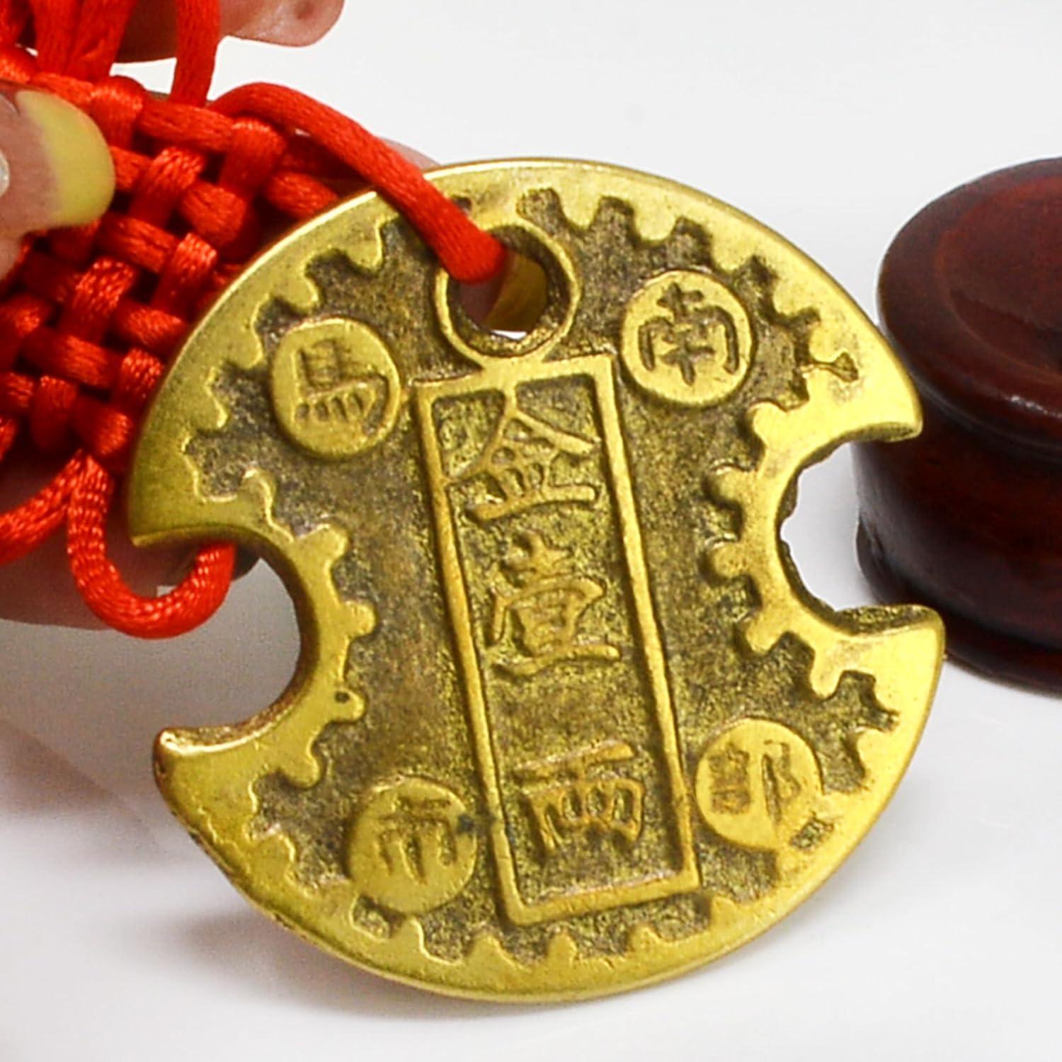 Amuleto de Moneda de Bloqueo de Riqueza Feng Shui 18cm