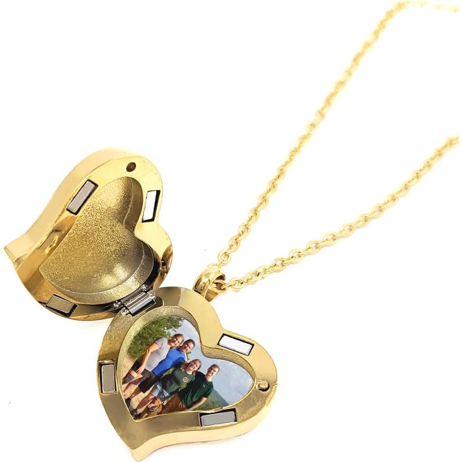 Collar de Píldora Corazón Amour - Medallón Oro 66 cm