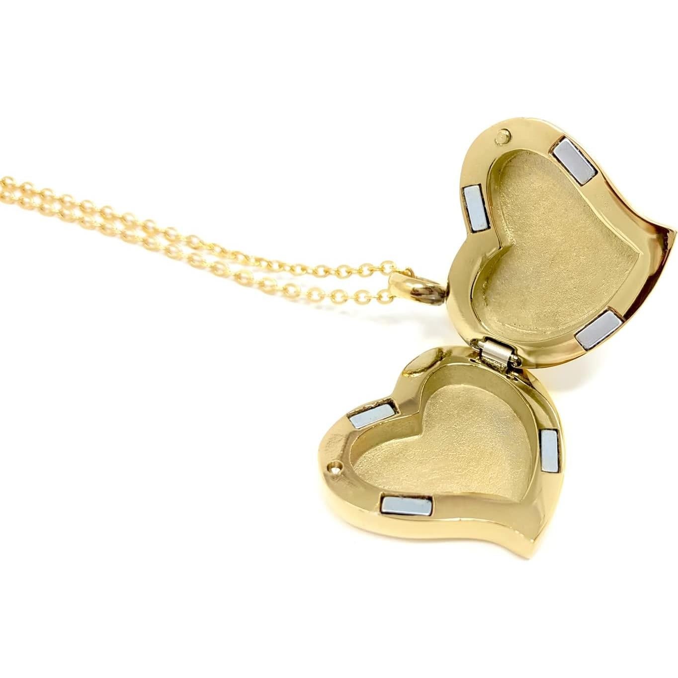 Collar de Píldora Corazón Amour - Medallón Oro 66 cm