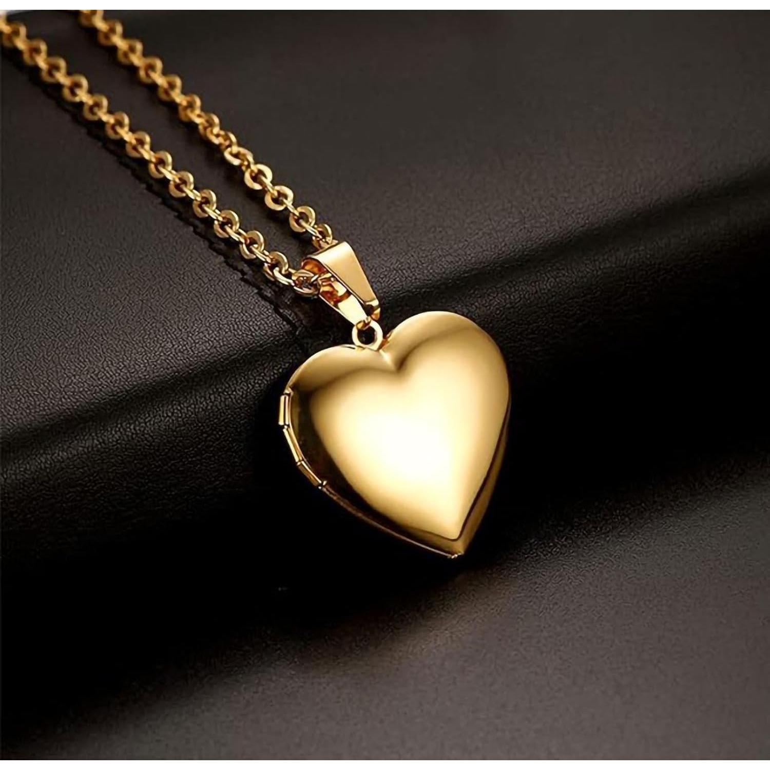 Collar Locket Corazón Acero Inoxidable GIVUFUN 60 cm