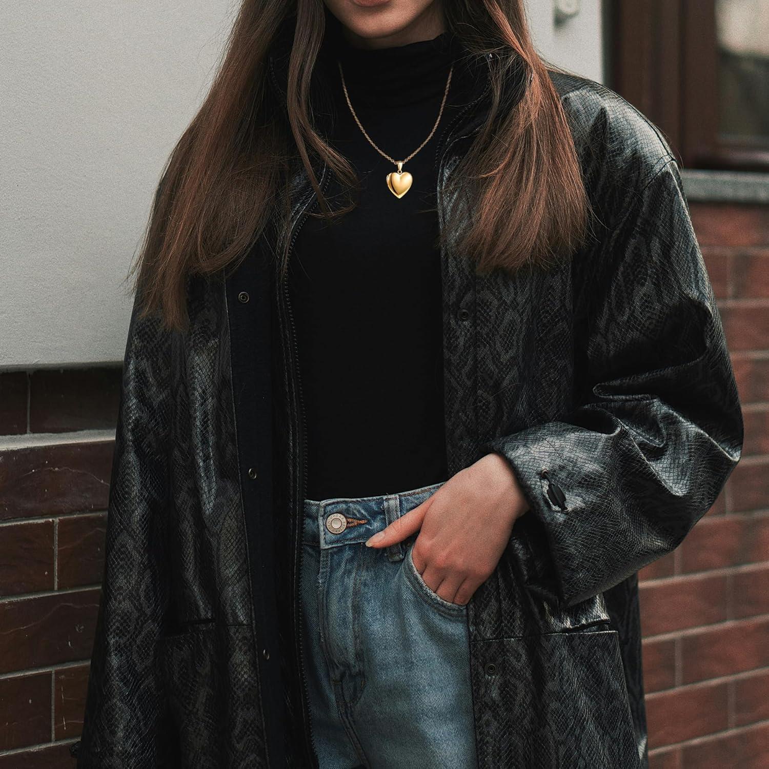 Collar Locket Corazón Acero Inoxidable GIVUFUN 60 cm