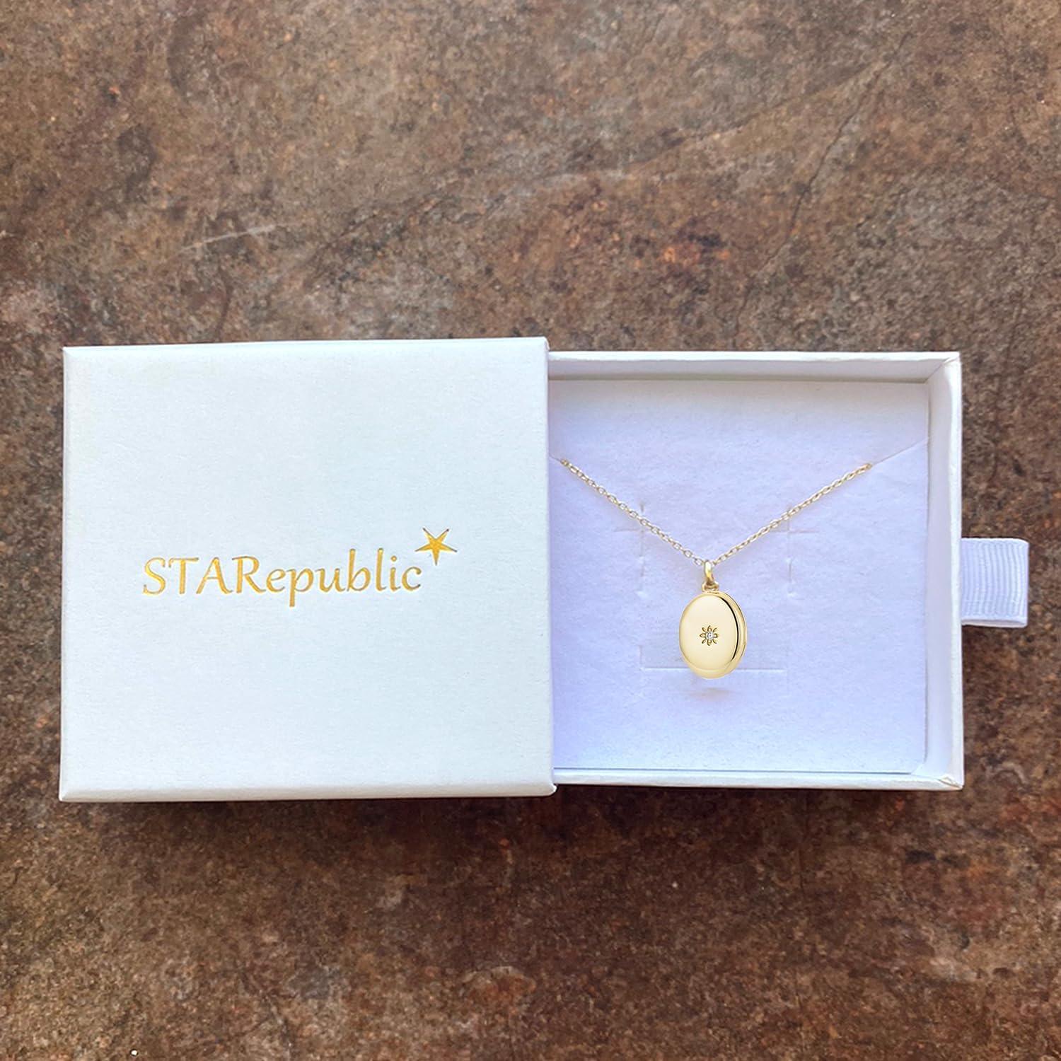 Colgante Locket Estrella Plata Esterlina 925 Baño Oro 14K