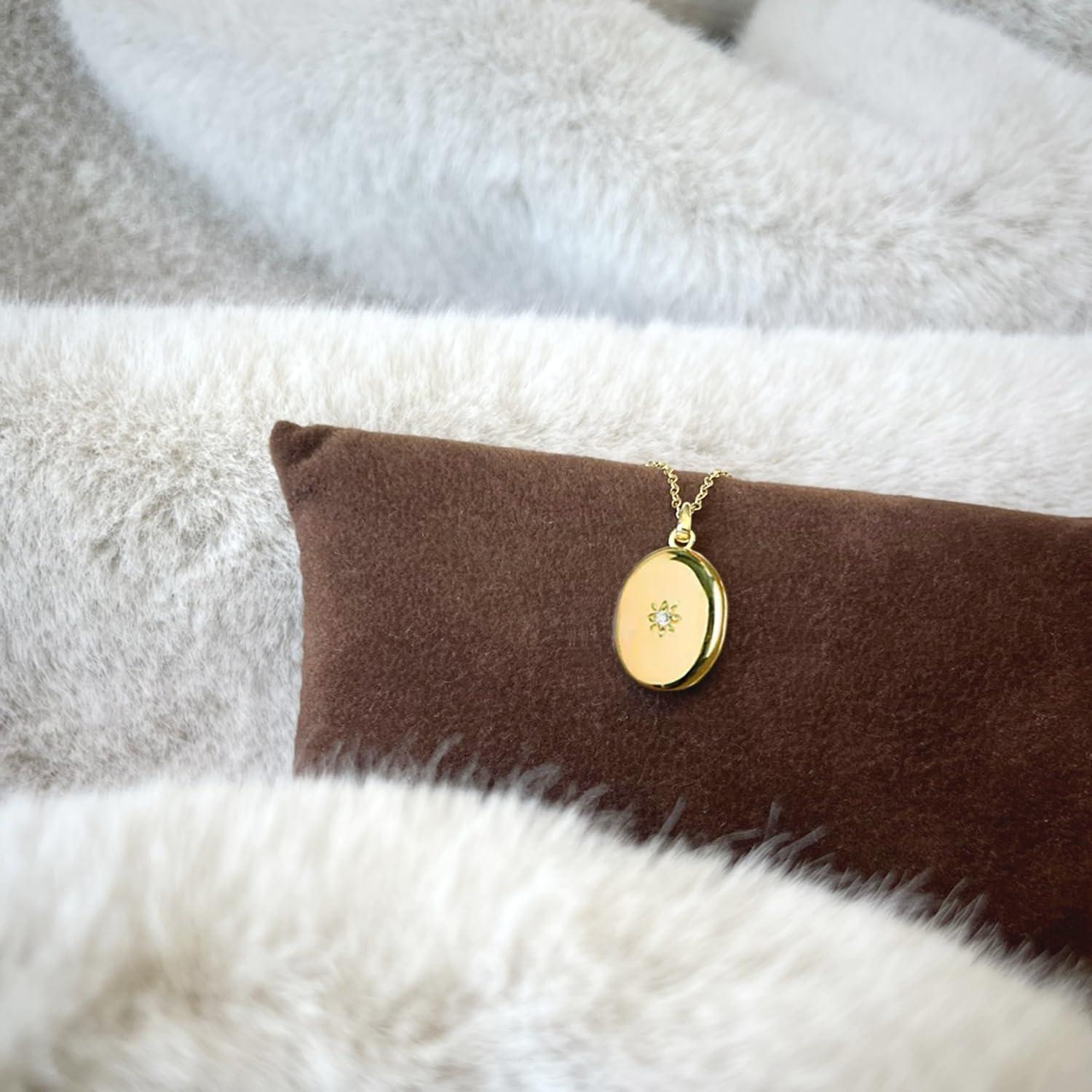 Colgante Locket Estrella Plata Esterlina 925 Baño Oro 14K