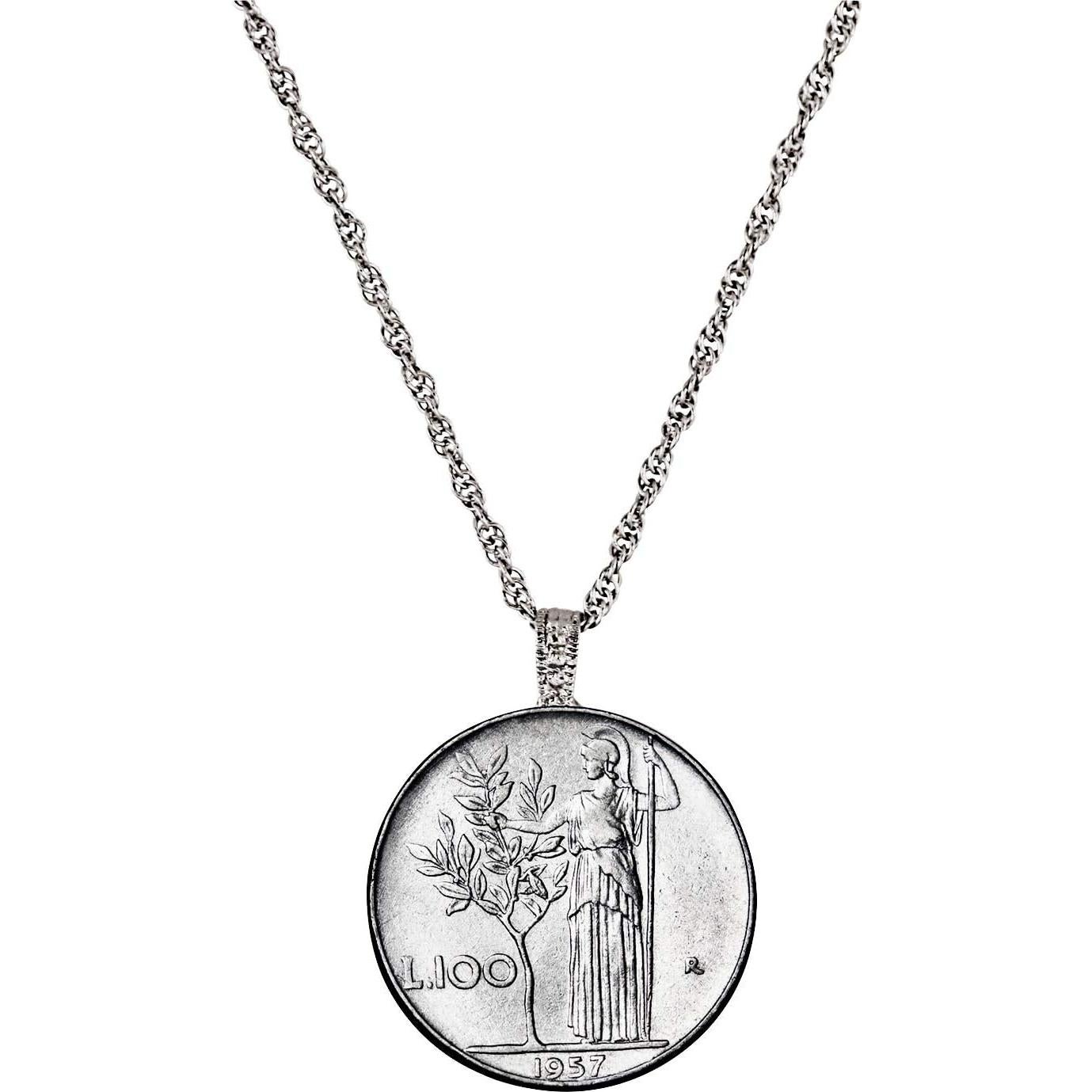 Collar de Colgante de Moneda Italiana L100 - American Coin Treasures