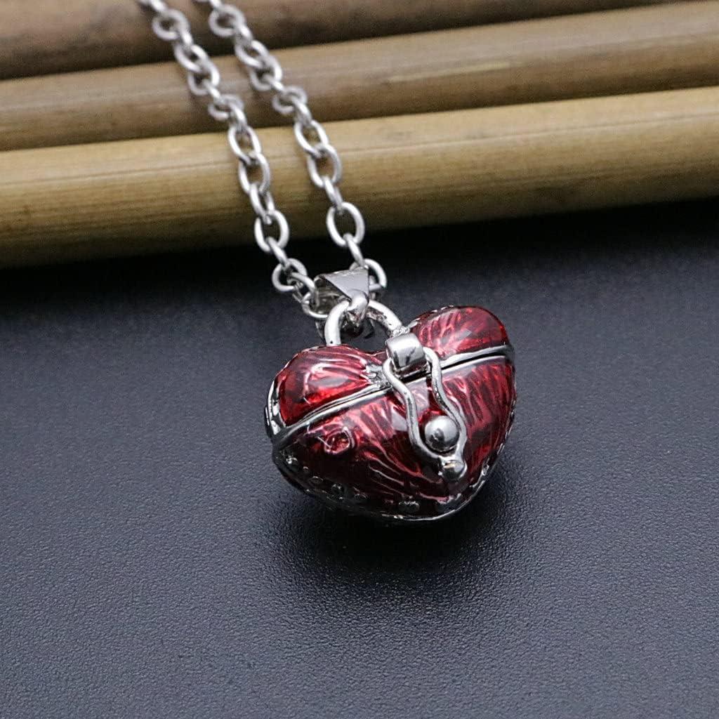 Collar con colgante de corazón POYAMUSE 45.72 cm rojo