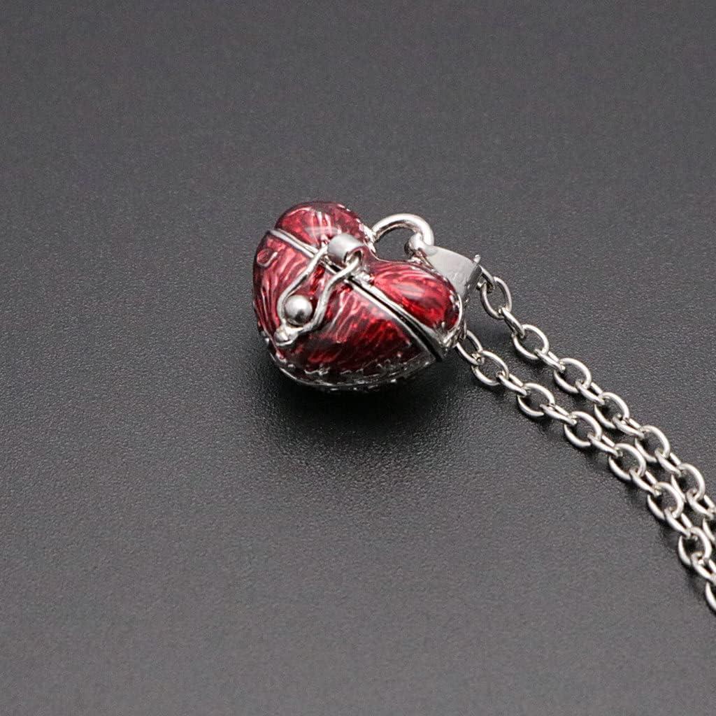 Collar con colgante de corazón POYAMUSE 45.72 cm rojo