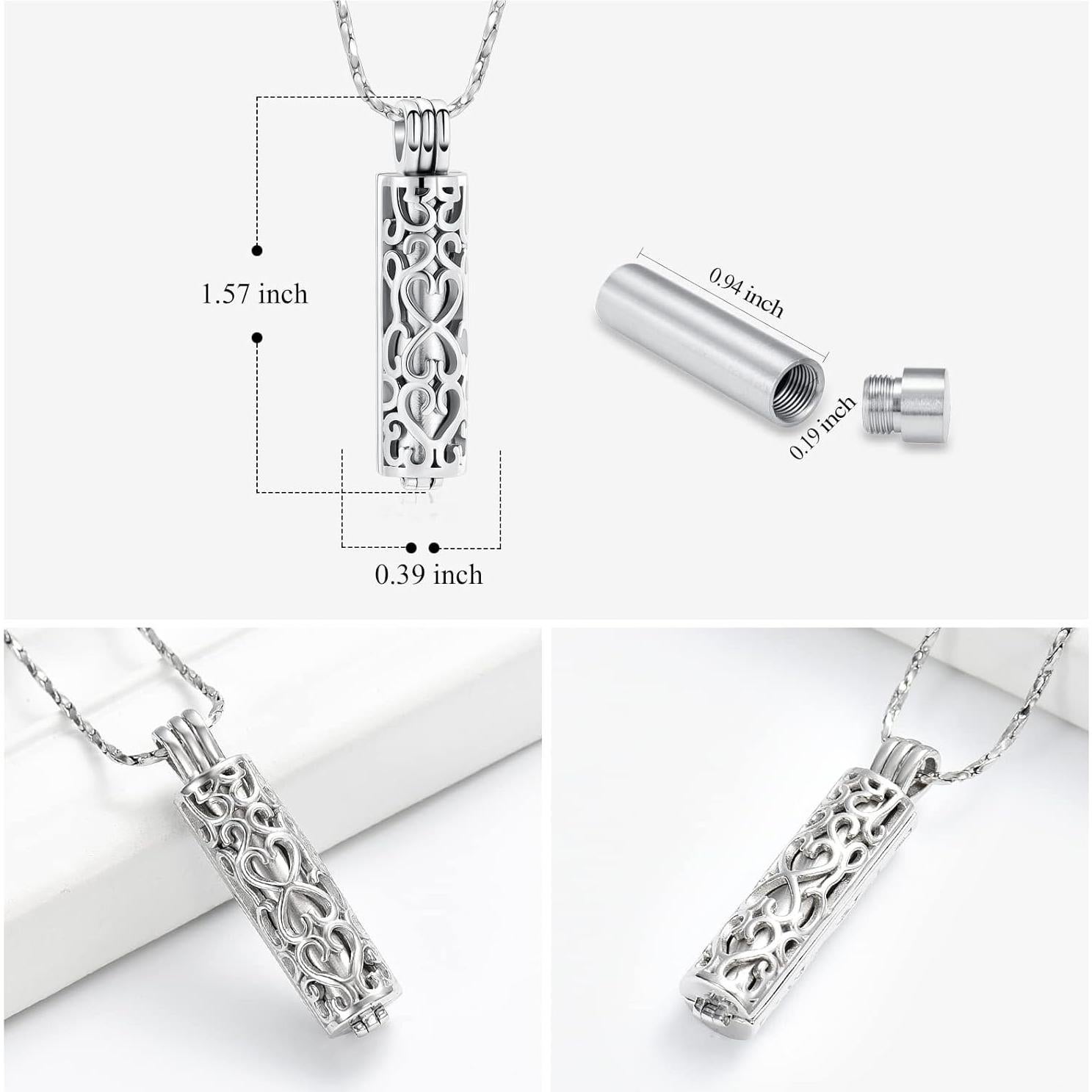 Collar de Urna de Cremación Imrsanl Plata para Cenizas