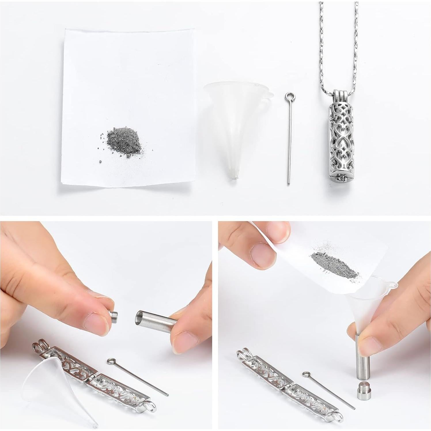 Collar de Urna de Cremación Imrsanl Plata para Cenizas