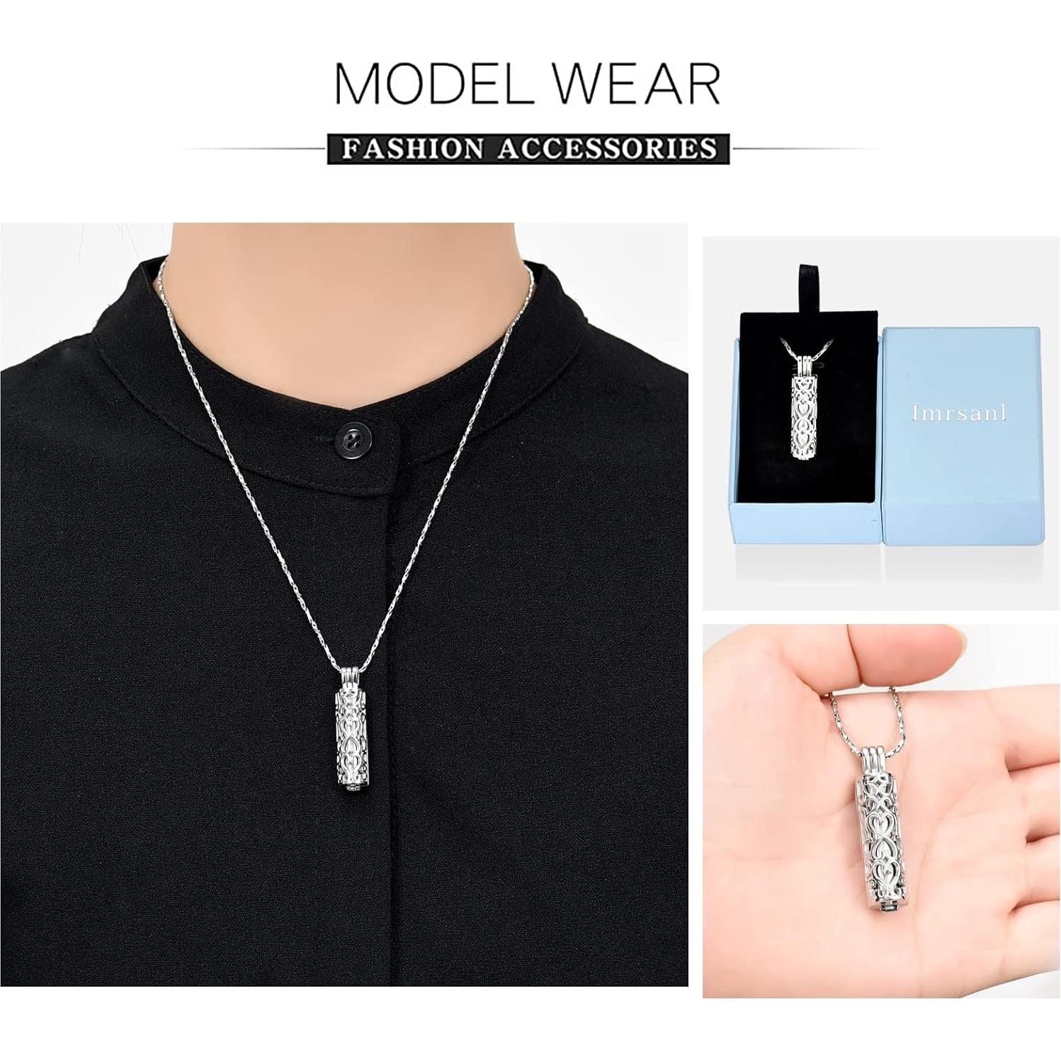 Collar de Urna de Cremación Imrsanl Plata para Cenizas