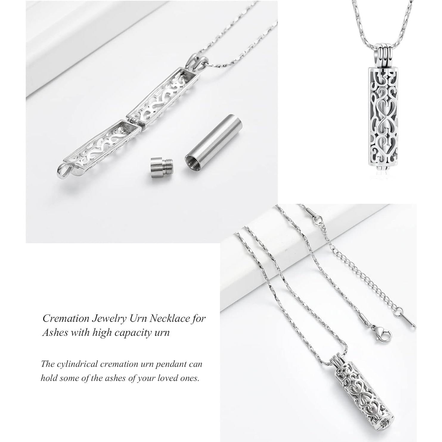 Collar de Urna de Cremación Imrsanl Plata para Cenizas