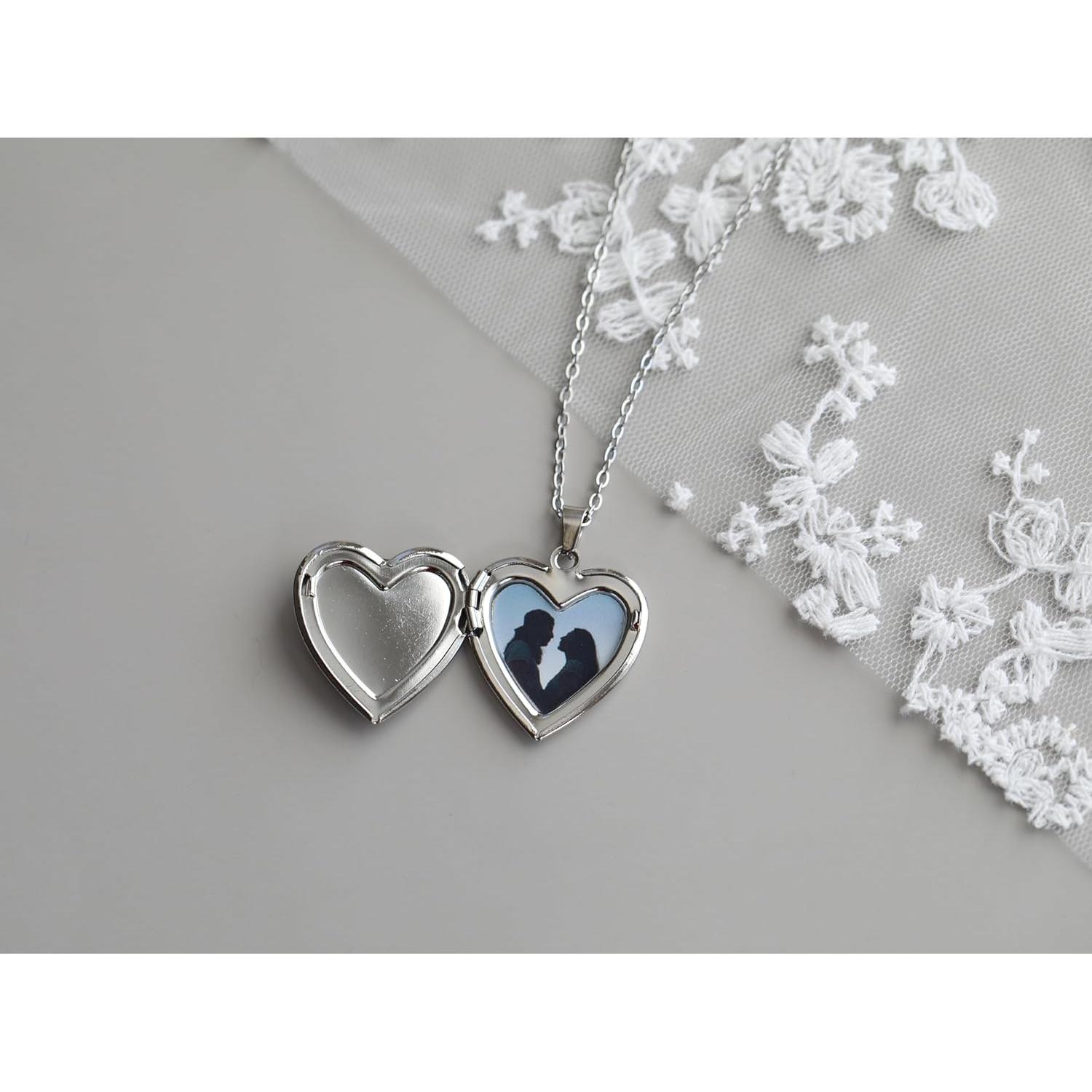 Collar de Colgante Corazón con Flores Secas Olvidame Nunca