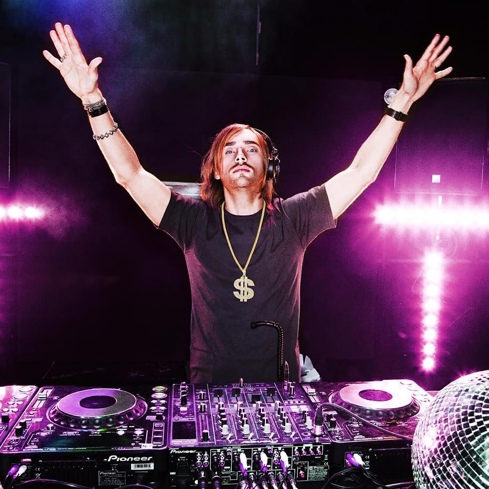 Collar de Cadena de Oro Hip Hop con Signo de Dólar 71 cm