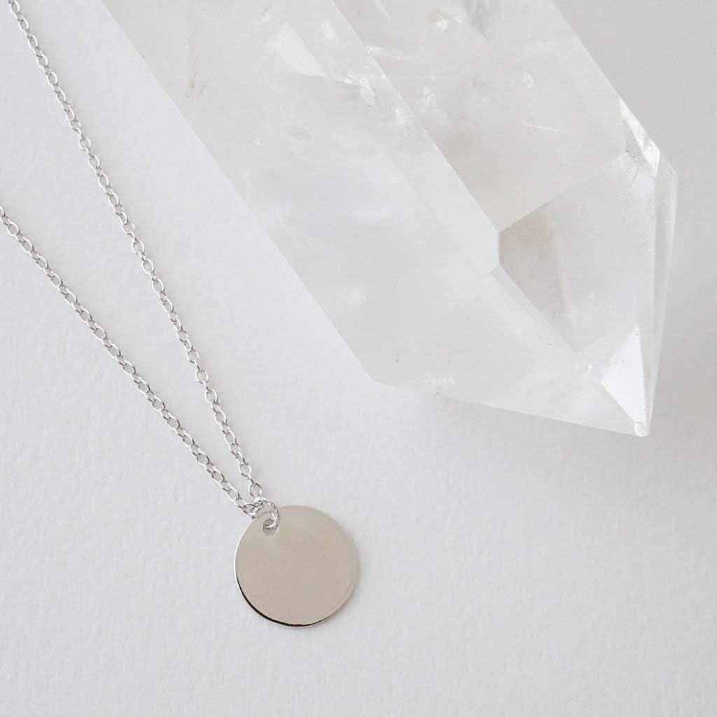 Collar minimalista HONEYCAT con colgante disco en plata