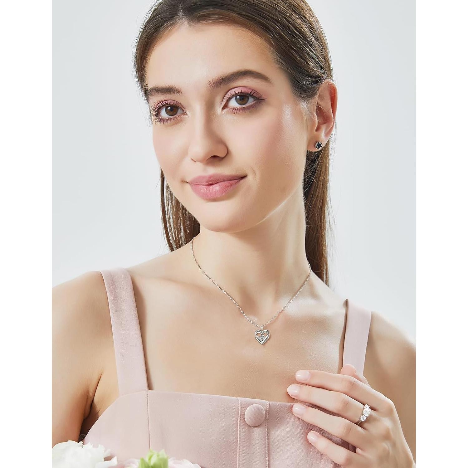 Collar Corazón MomentWish para Mujeres Moissanite 1ct Plata 925