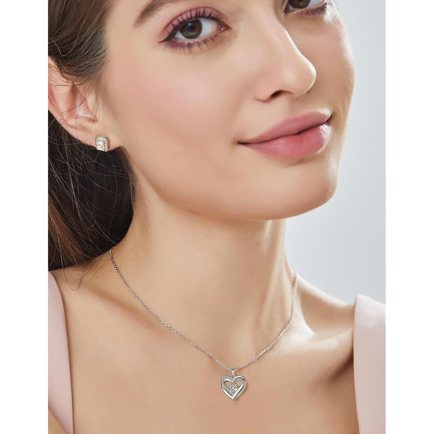 Collar Corazón MomentWish para Mujeres Moissanite 1ct Plata 925