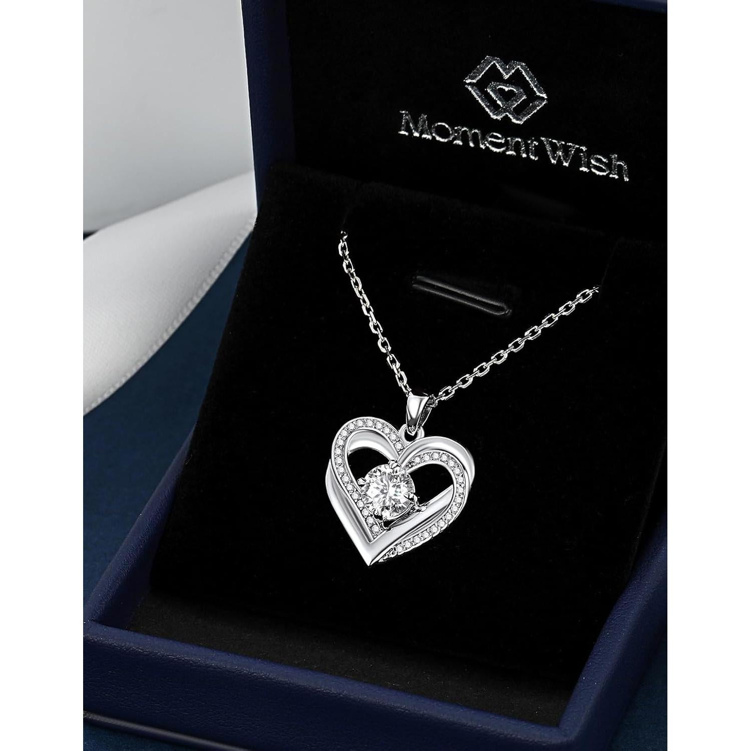 Collar Corazón MomentWish para Mujeres Moissanite 1ct Plata 925