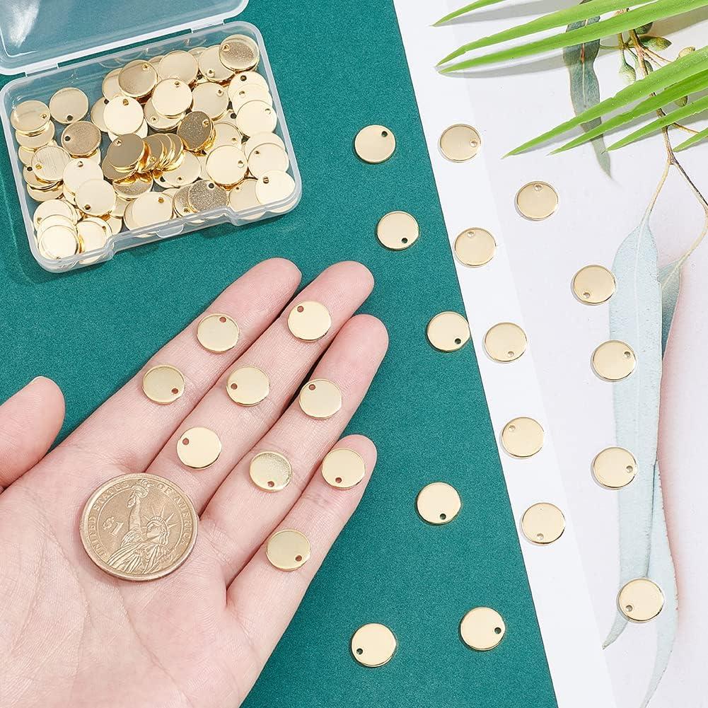 100 Etiquetas Planas Redondas Acero Inoxidable UNICRAFTALE 10mm