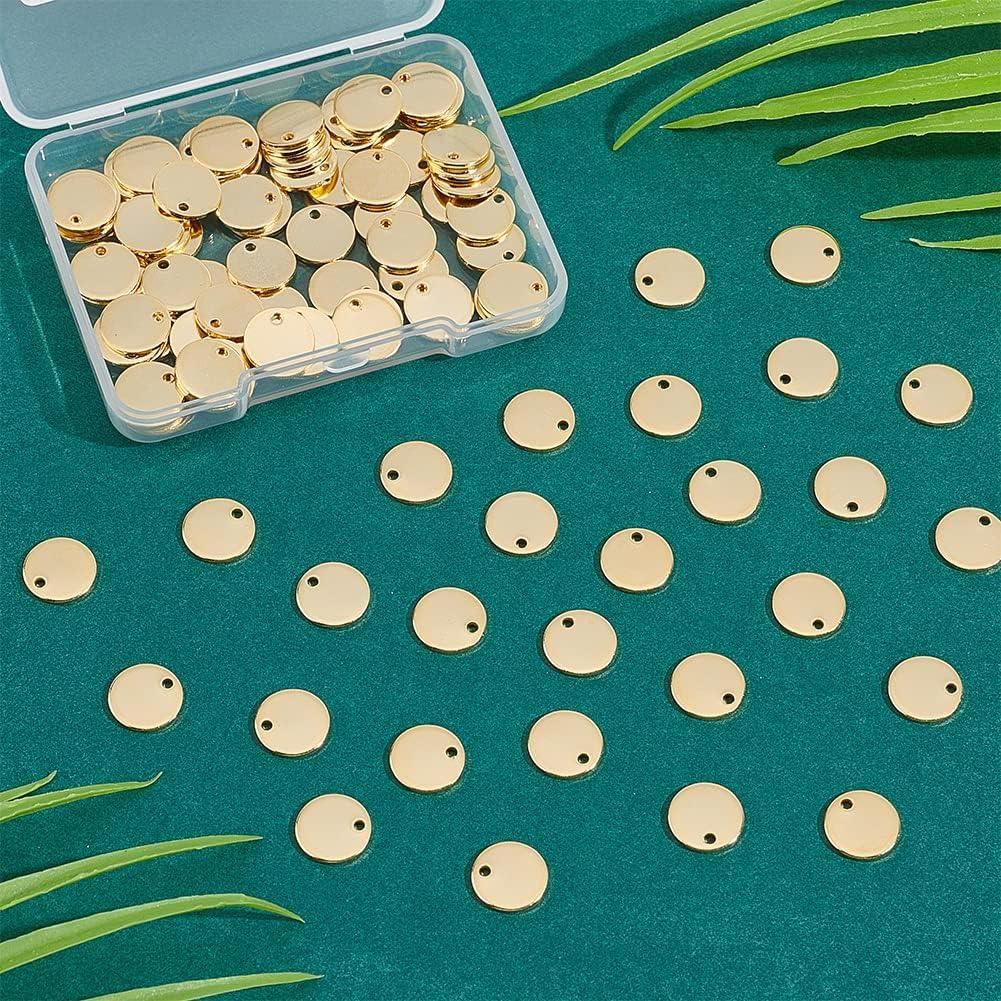 100 Etiquetas Planas Redondas Acero Inoxidable UNICRAFTALE 10mm