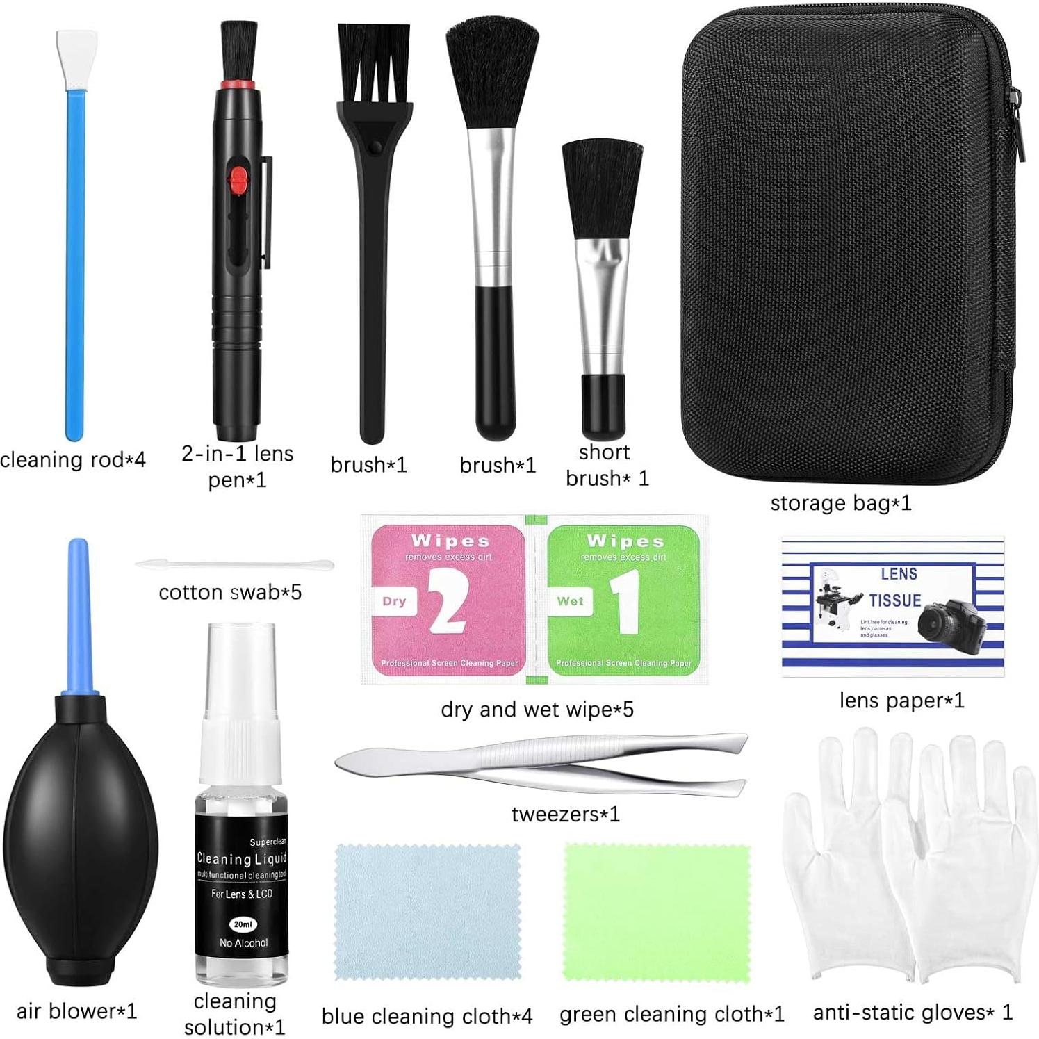 Kit de limpieza de lentes de cámara Kioguc 14 piezas