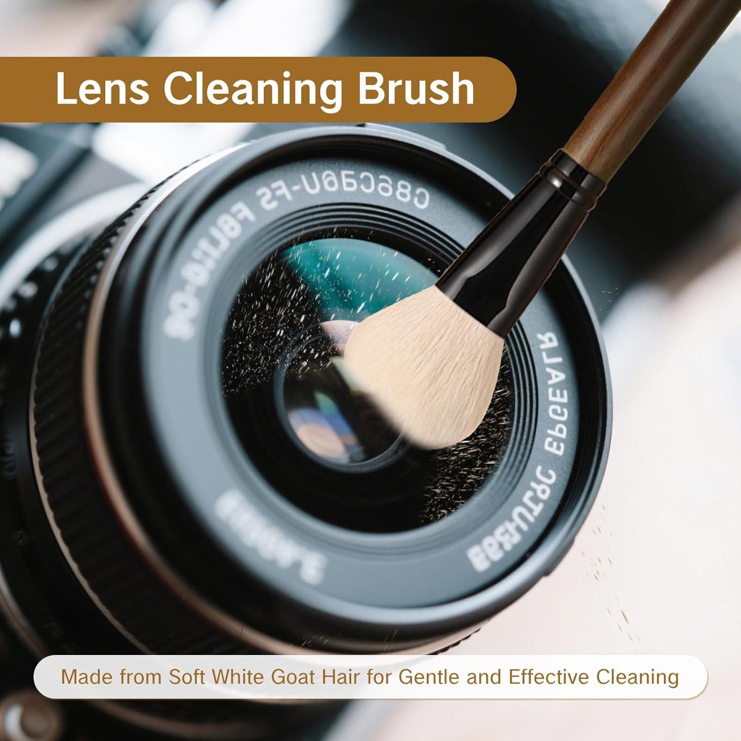 Cepillo de limpieza de lentes ZGGAZCA con pelo de cabra suave