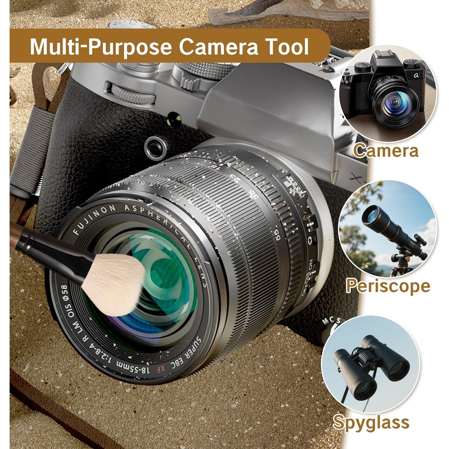 Cepillo de limpieza de lentes ZGGAZCA con pelo de cabra suave