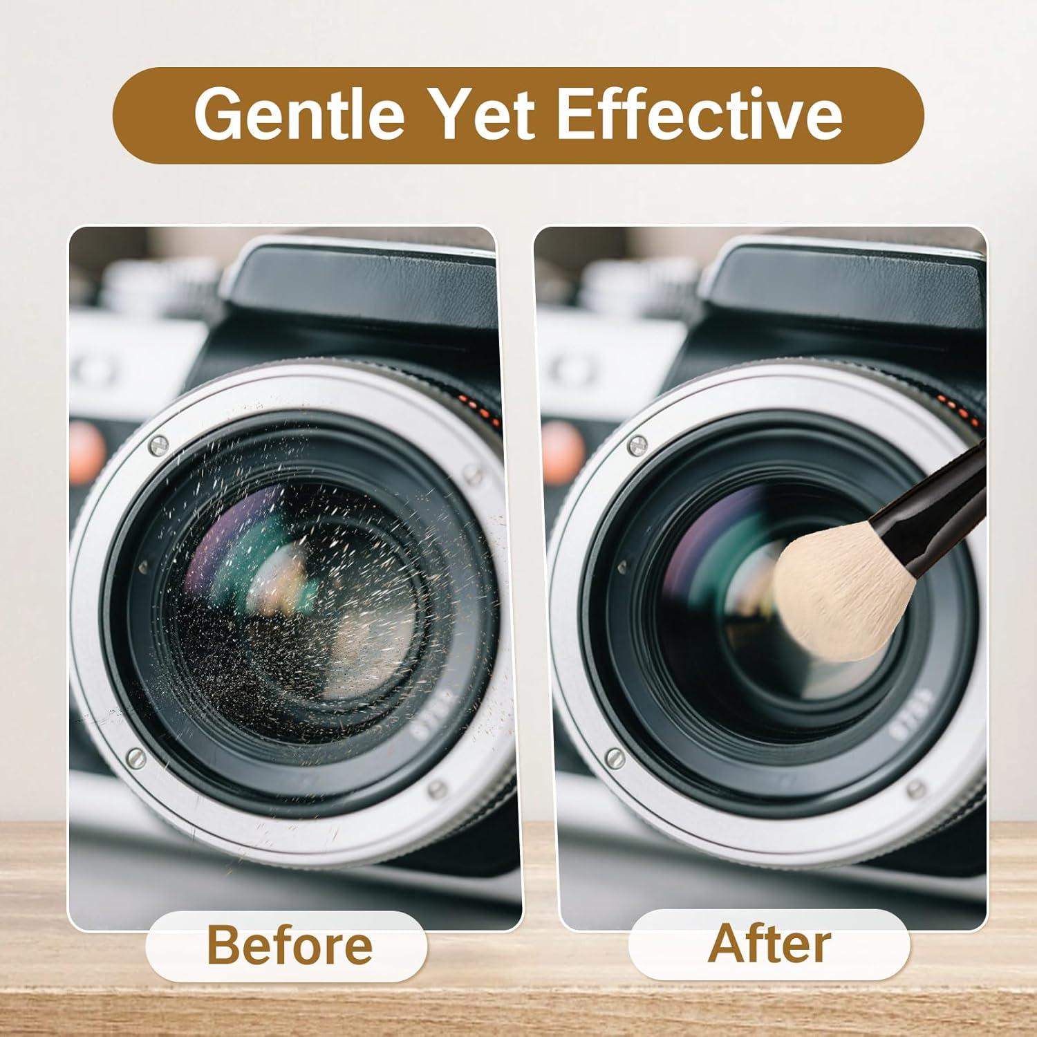 Cepillo de limpieza de lentes ZGGAZCA con pelo de cabra suave