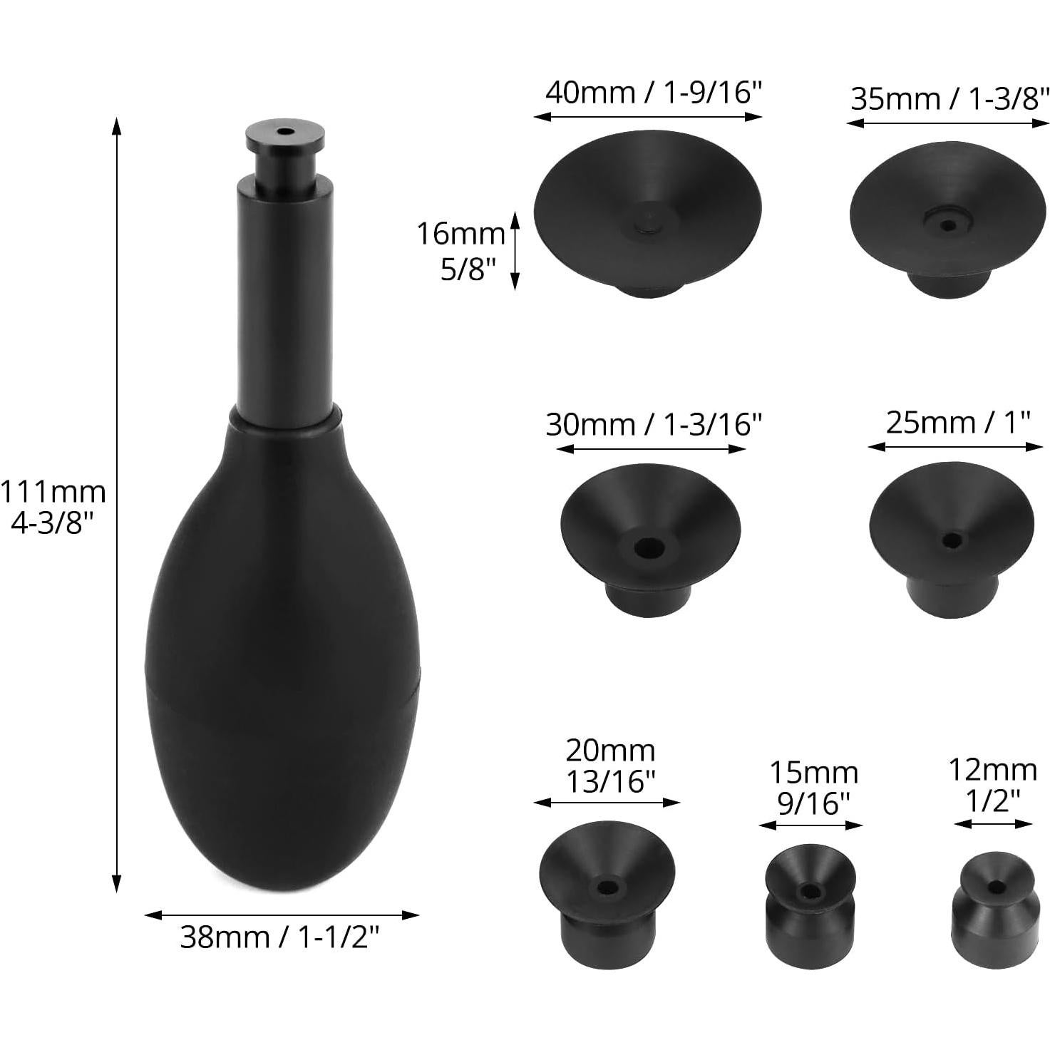 Kit de Ventosas para Lentes 8 en 1 QWORK - Silicona ESD