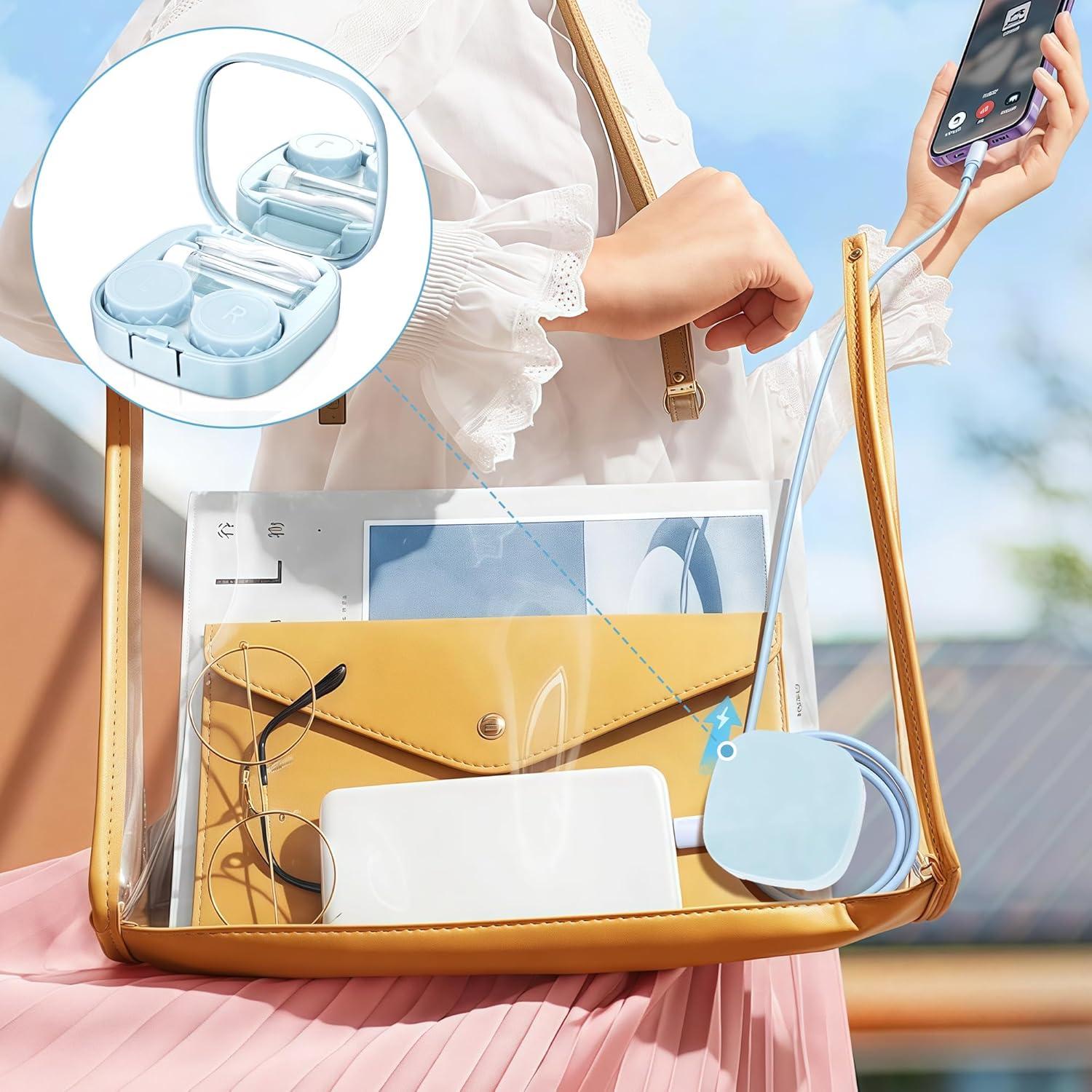 Estuches para Lentes de Contacto ReignSword - Kit de Viaje Rosa y Azul