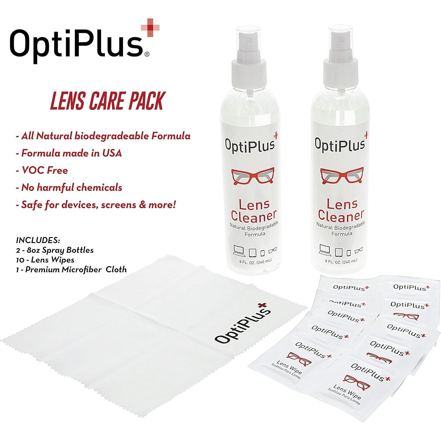 Kit de Limpieza de Lentes OptiPlus | Spray y Paño Microfibra