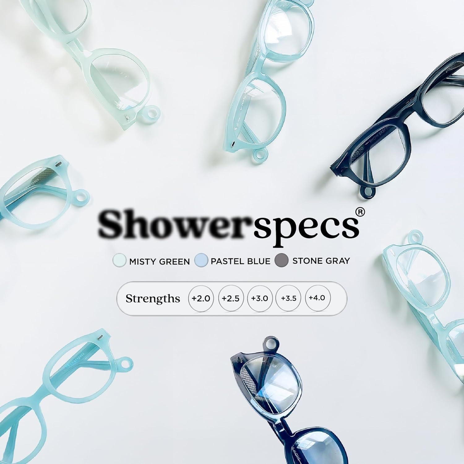 Gafas Antivaho de Lectura Showerspecs 4.0x Azul Pastel