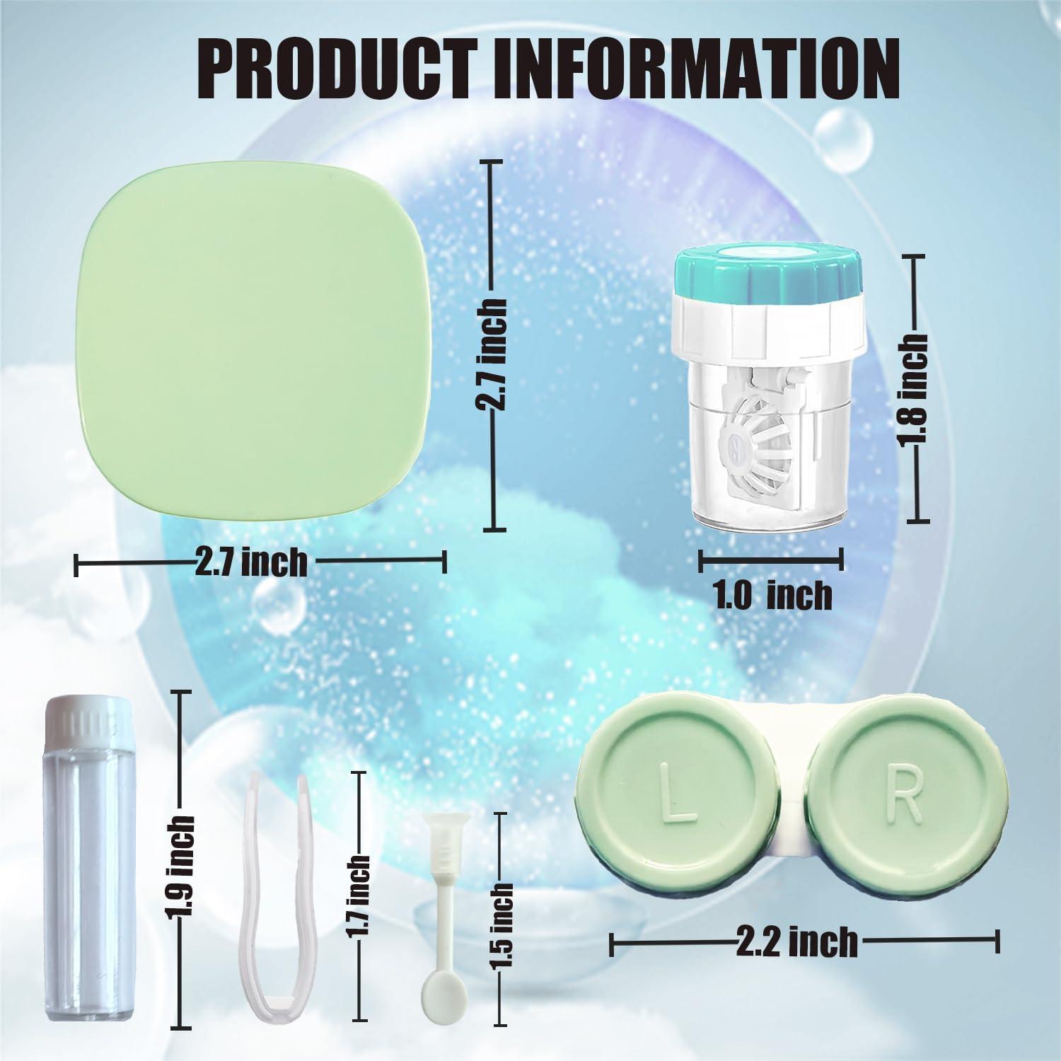 Kit Estuche Lentes de Contacto Verde con Limpiador y Accesorios