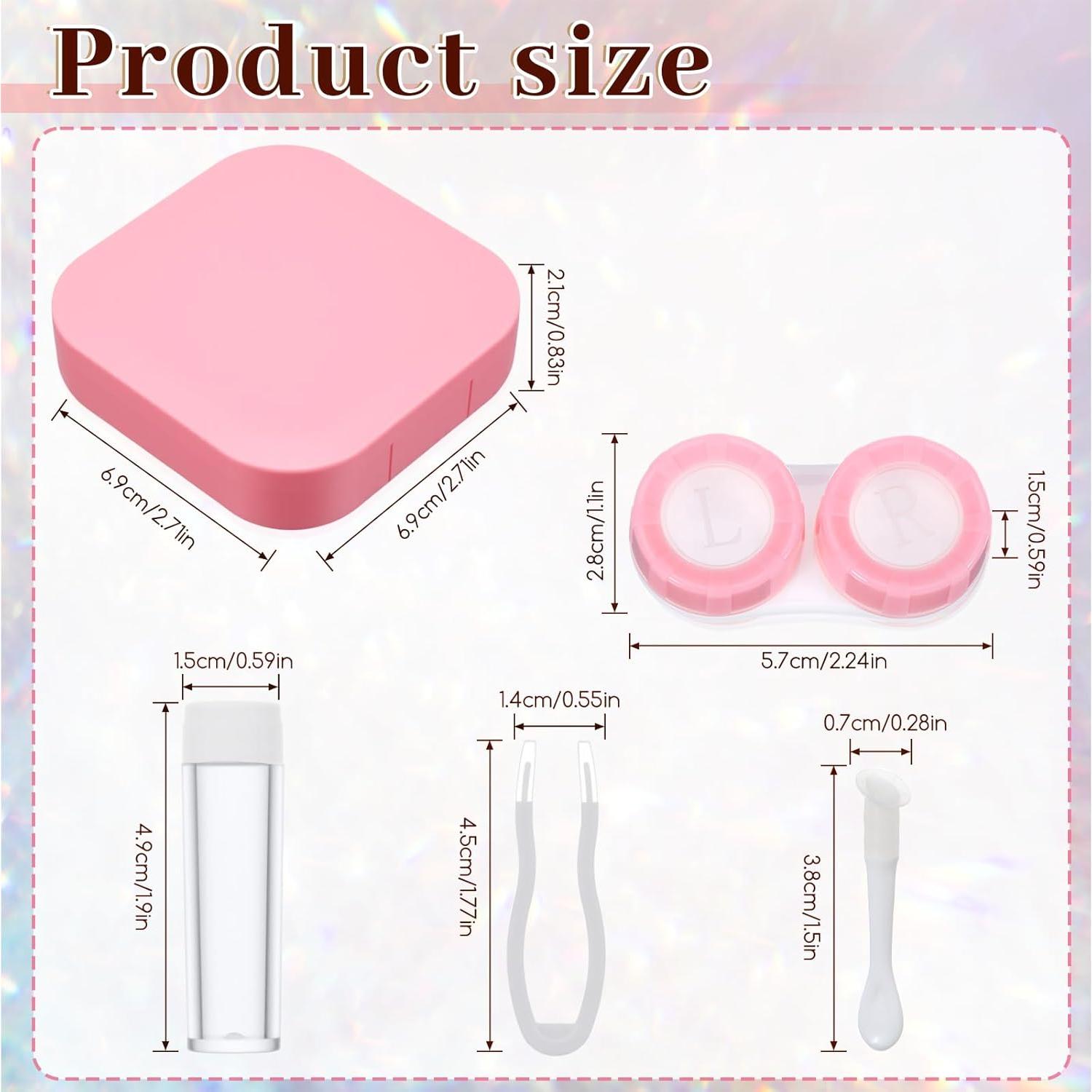 Kit de Estuche de Lentes de Contacto Classicseali Rosa 2PCS