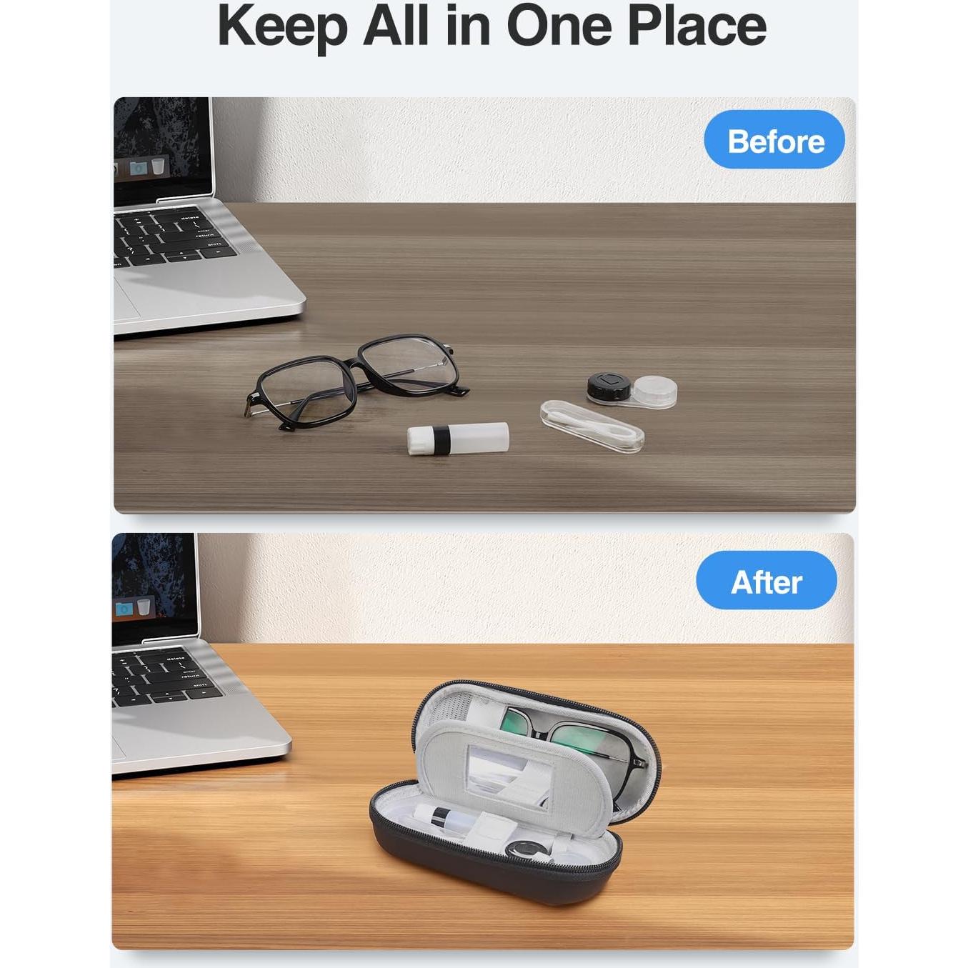 Estuche para Lentes de Contacto Luxtude 2 en 1 Negro