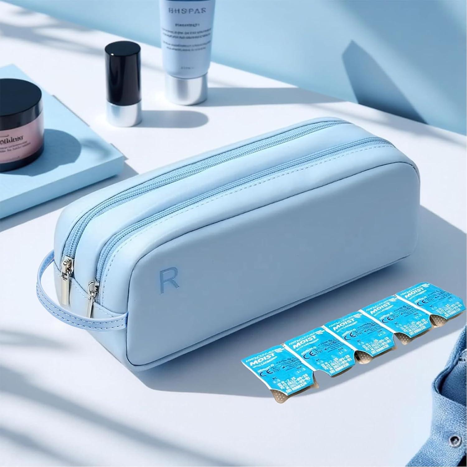 Estuche Organizador de Lentes de Contacto Diarios Azul - Almacenamiento para 60 Lentes