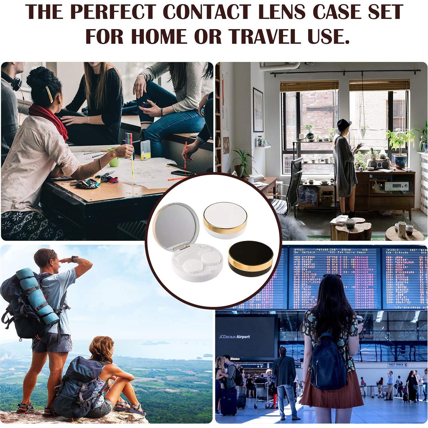 Estuche de Lentes de Contacto Rinetics 4 en 1 - Blanco, Portátil