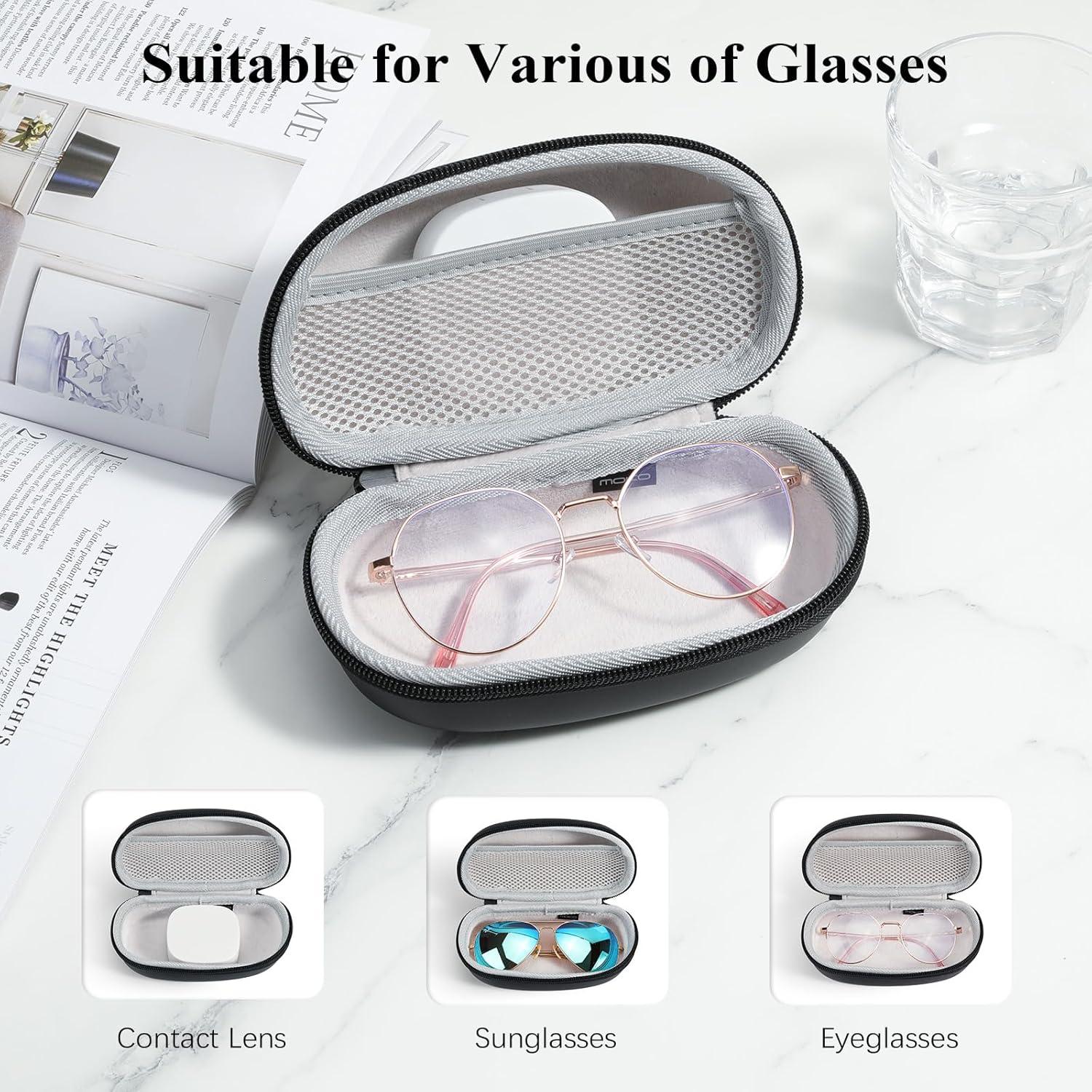 Funda de Gafas MoKo Unisex 2-en-1 PU Negra y Blanca