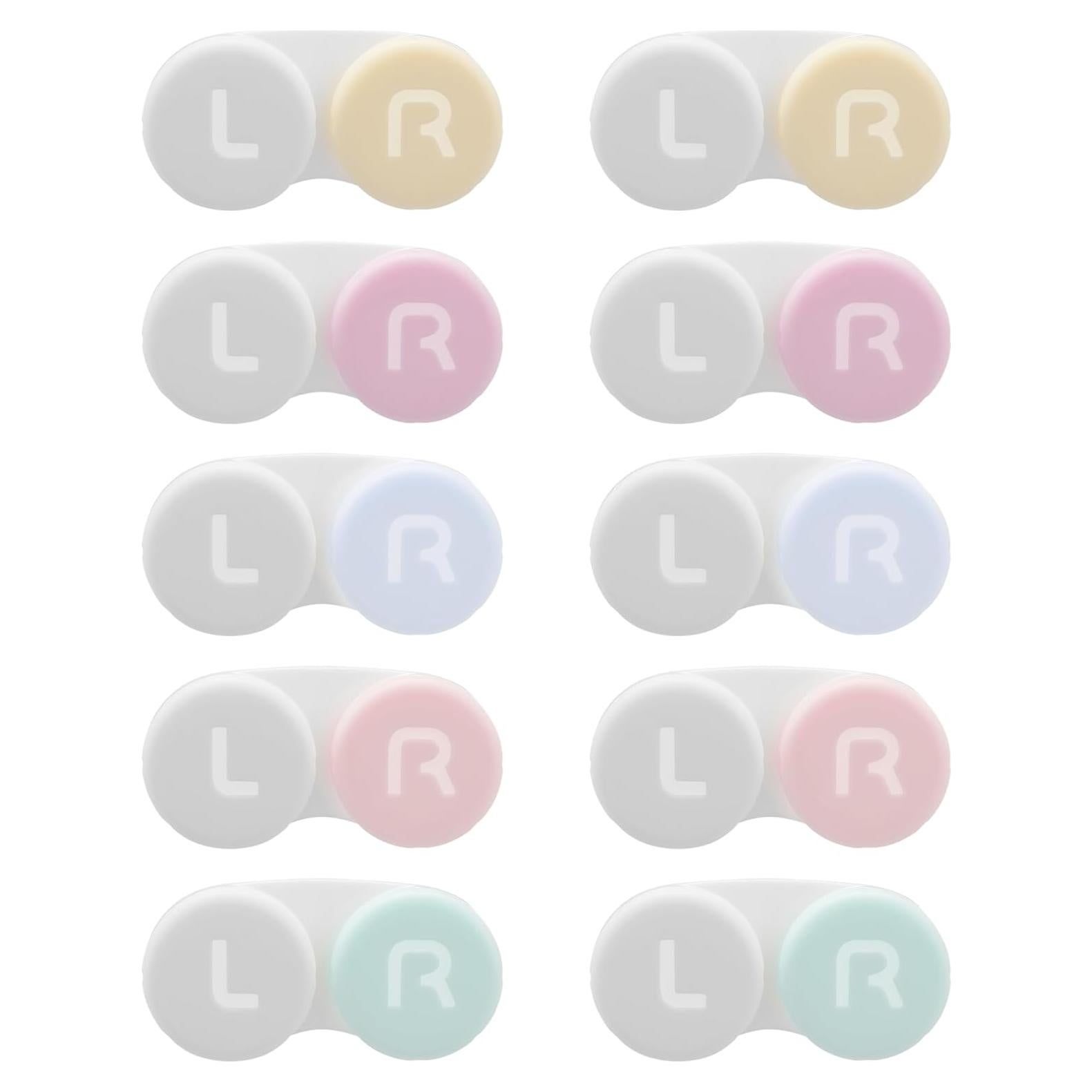 Paquete de 10 cajas para lentes de contacto A-209, 5 colores