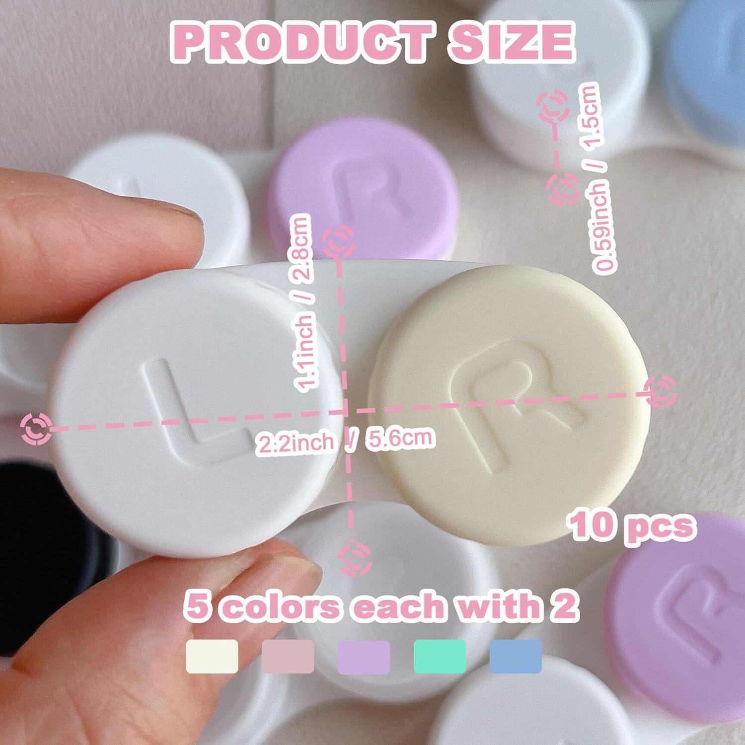 Paquete de 10 cajas para lentes de contacto A-209, 5 colores