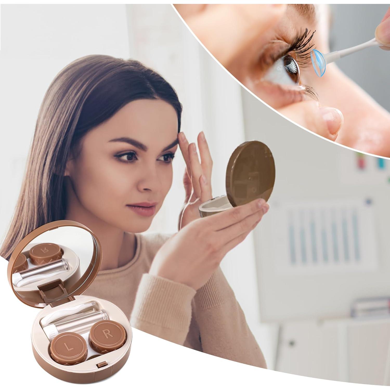 Estuche para Lentes de Contacto FEISEDY Blanco con Accesorios