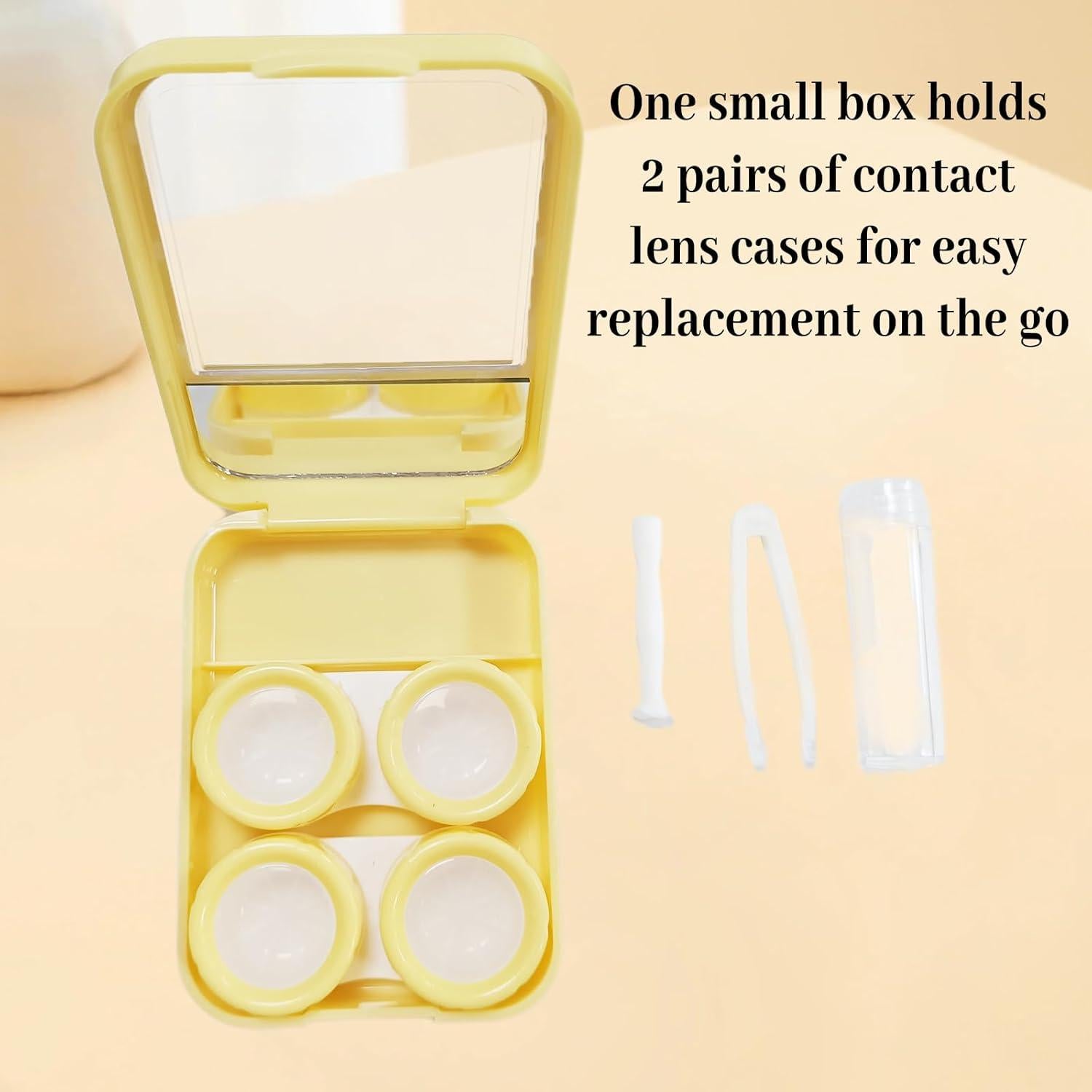 Kit de Cuidado para Lentes de Contacto Amarillo 5 en 1