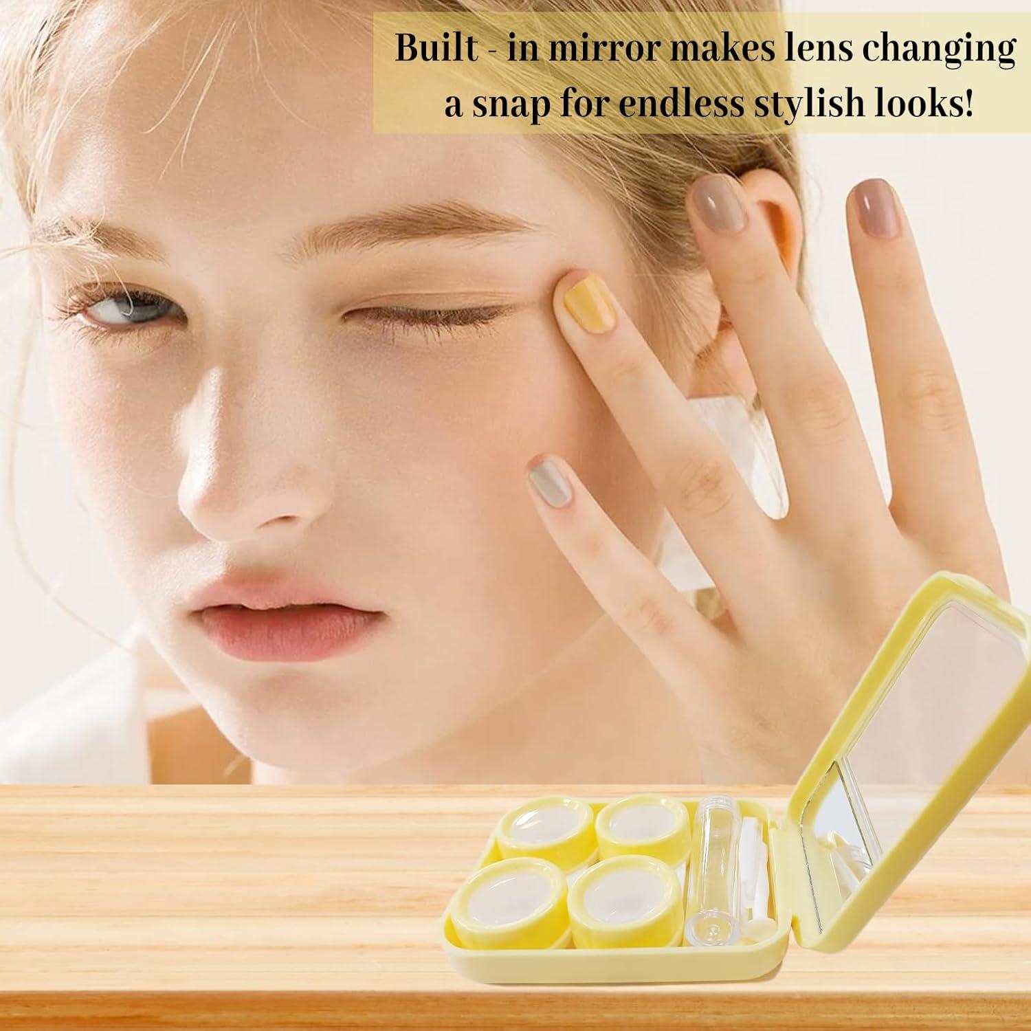 Kit de Cuidado para Lentes de Contacto Amarillo 5 en 1