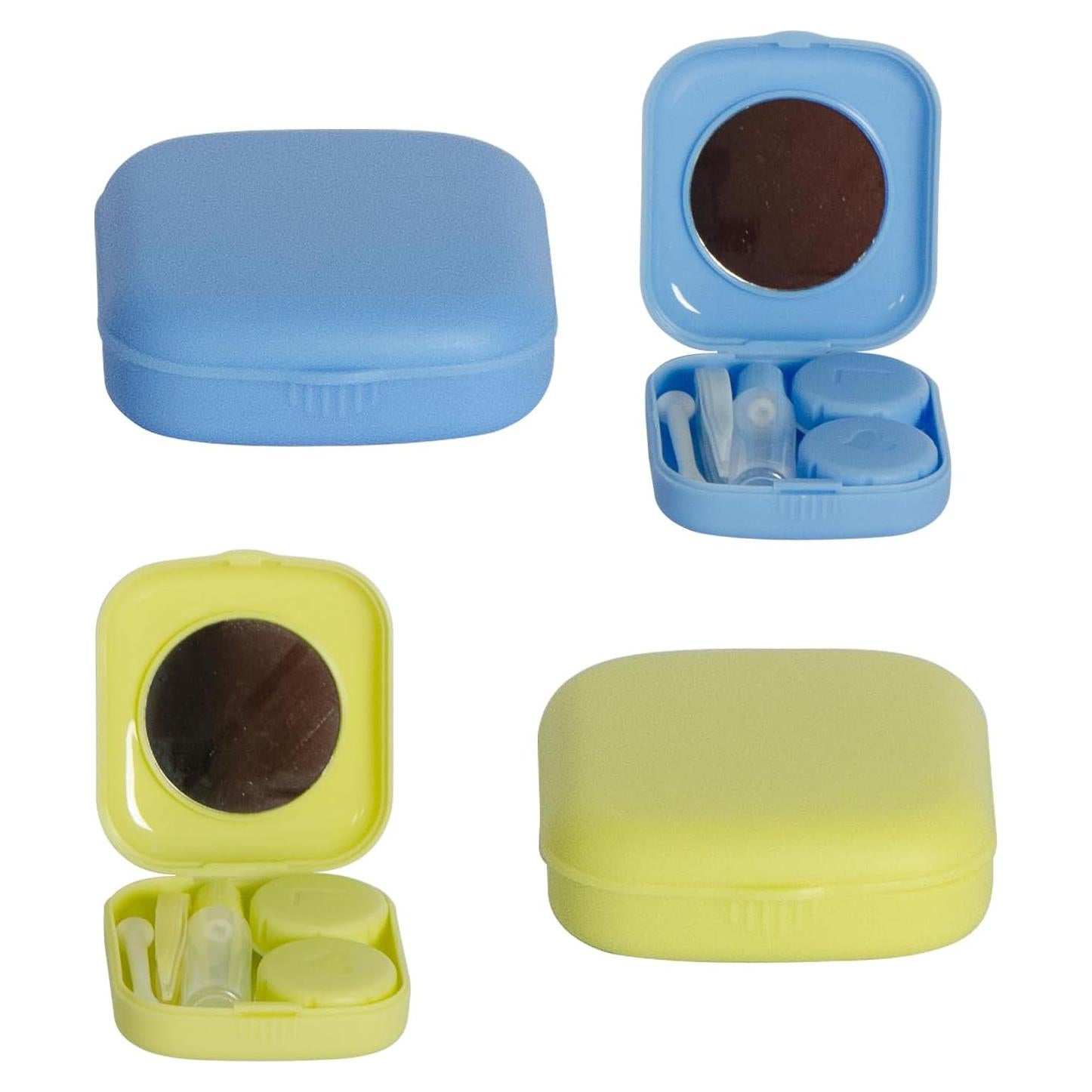 Estuche para Lentes de Contacto IHYjinchoo 2 Piezas Azul Verde