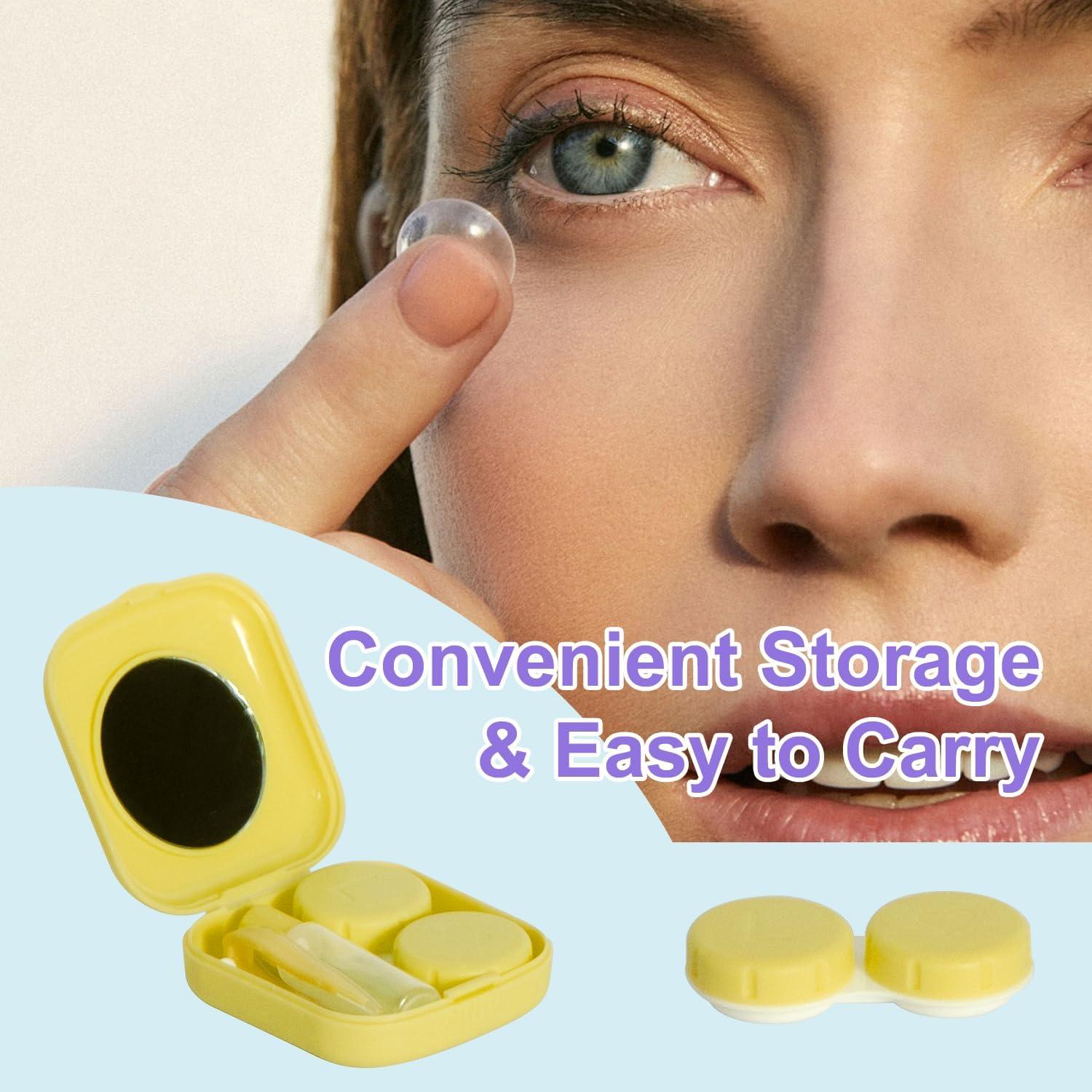 Estuche para Lentes de Contacto IHYjinchoo 2 Piezas Azul Verde