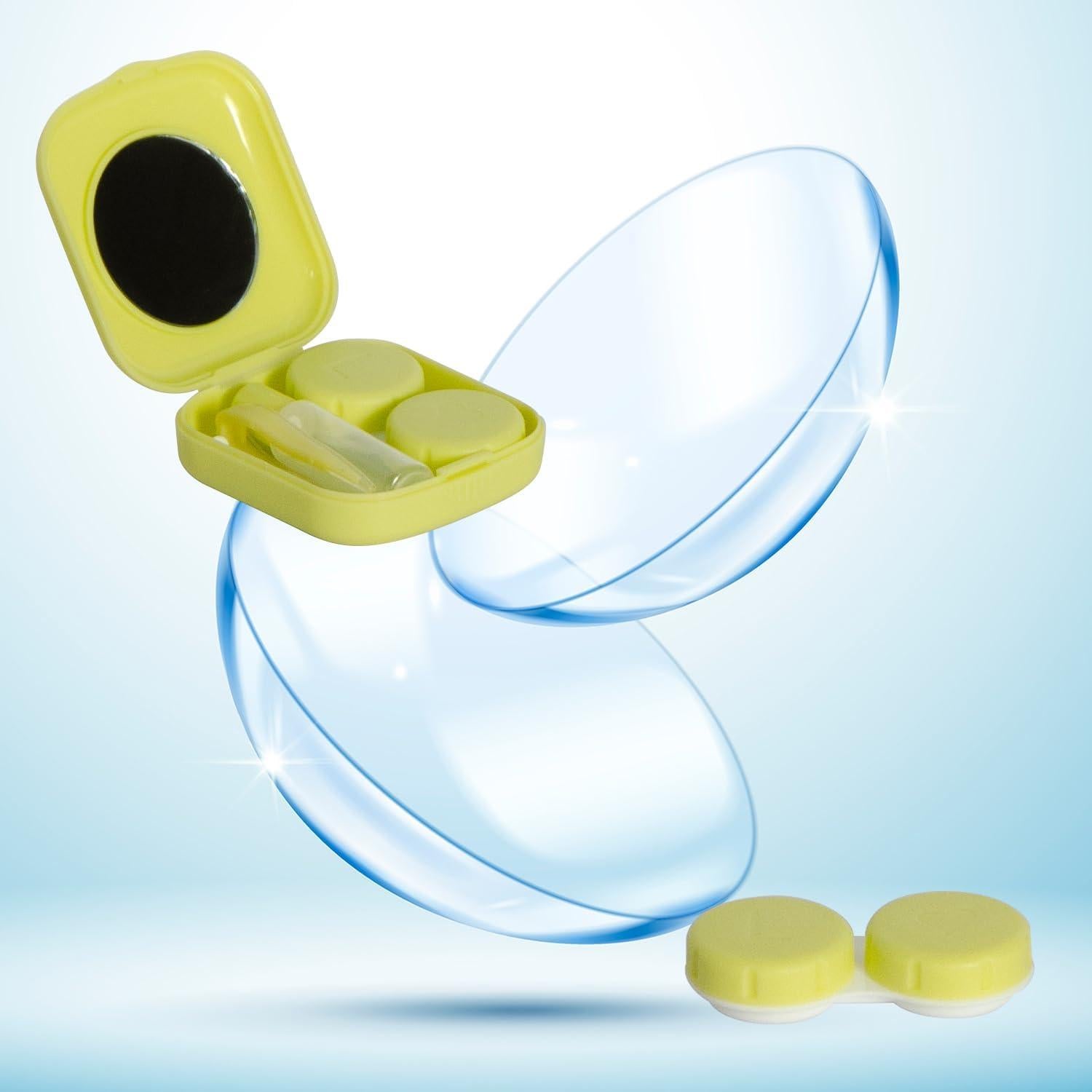 Estuche para Lentes de Contacto IHYjinchoo 2 Piezas Azul Verde